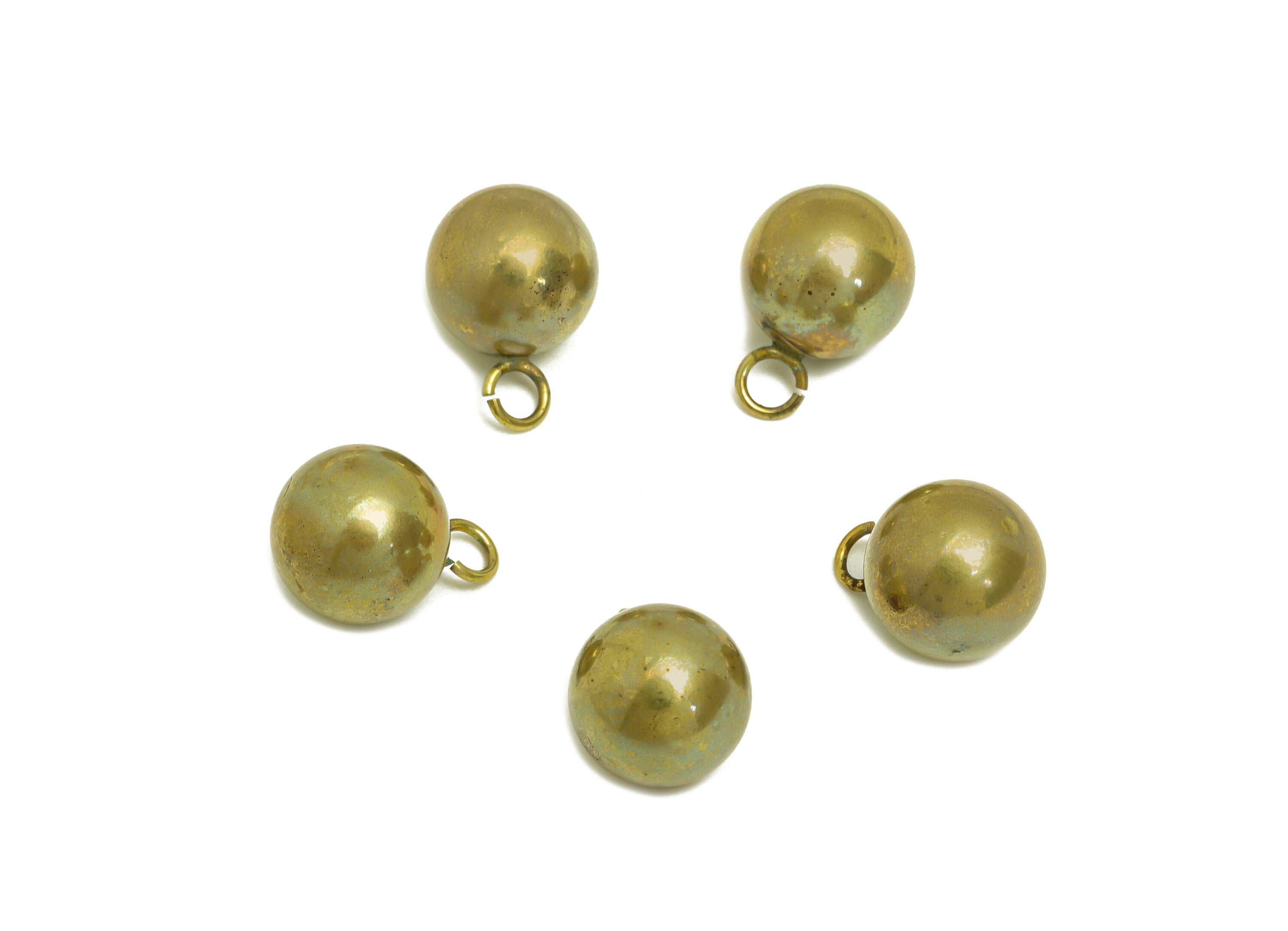10mm Brass Ball Earring Charm - Raw Brass Ball Earring Charms - Brass Ball Pendant - Earring Finding - Jewelry Making - 10x10x10mm - PP10560 - DOMEDBAZAAR