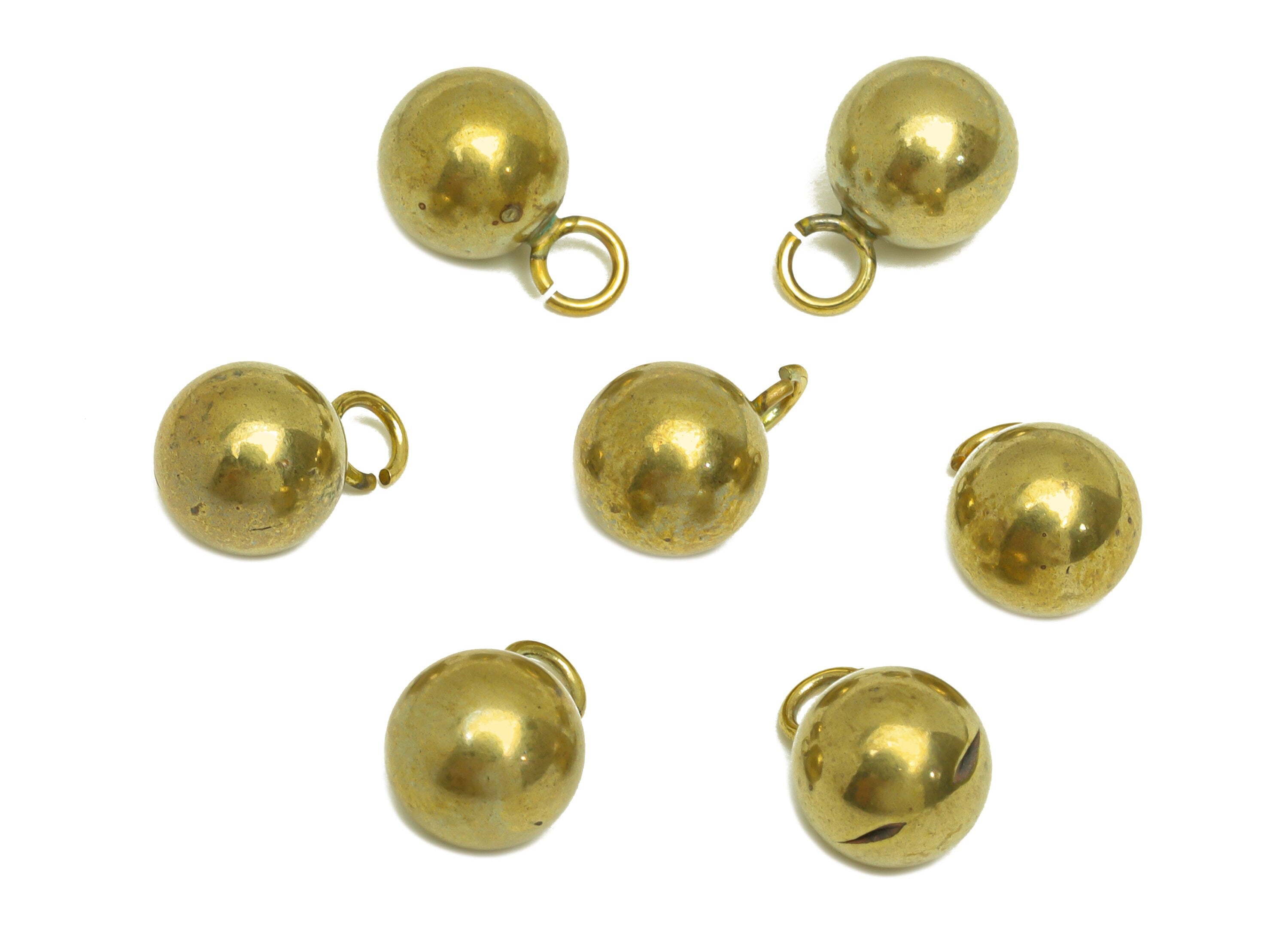 8mm Brass Ball Earring Charm - Raw Brass Ball Earring Charms - Brass Ball Pendant - Earring Finding - Jewelry Making - 8x8x8mm - PP10559 - DOMEDBAZAAR