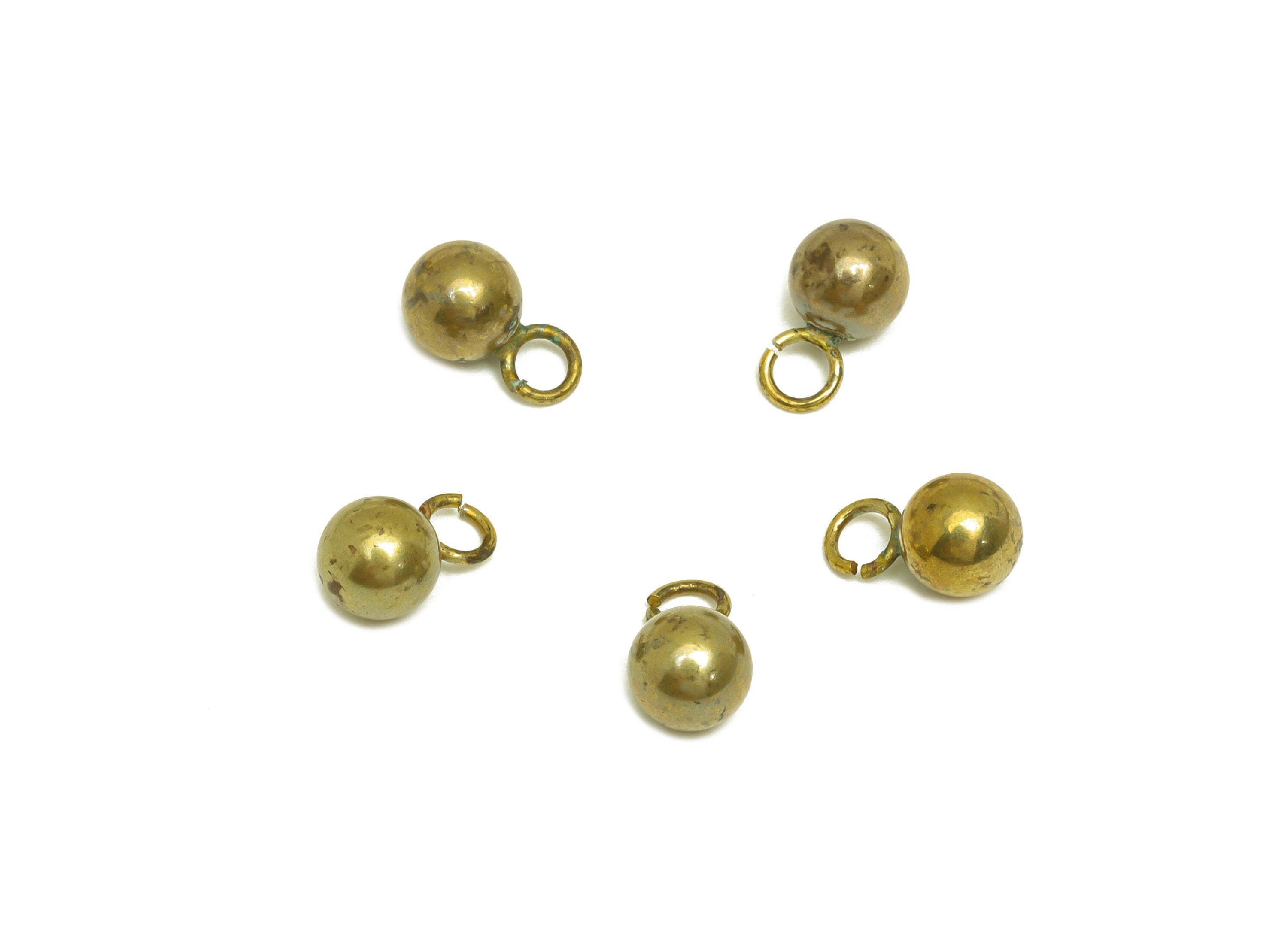 6mm Brass Ball Earring Charm - Raw Brass Ball Earring Charms - Brass Ball Pendant - Earring Finding - Jewelry Making - 6x6x6mm - PP10558 - DOMEDBAZAAR
