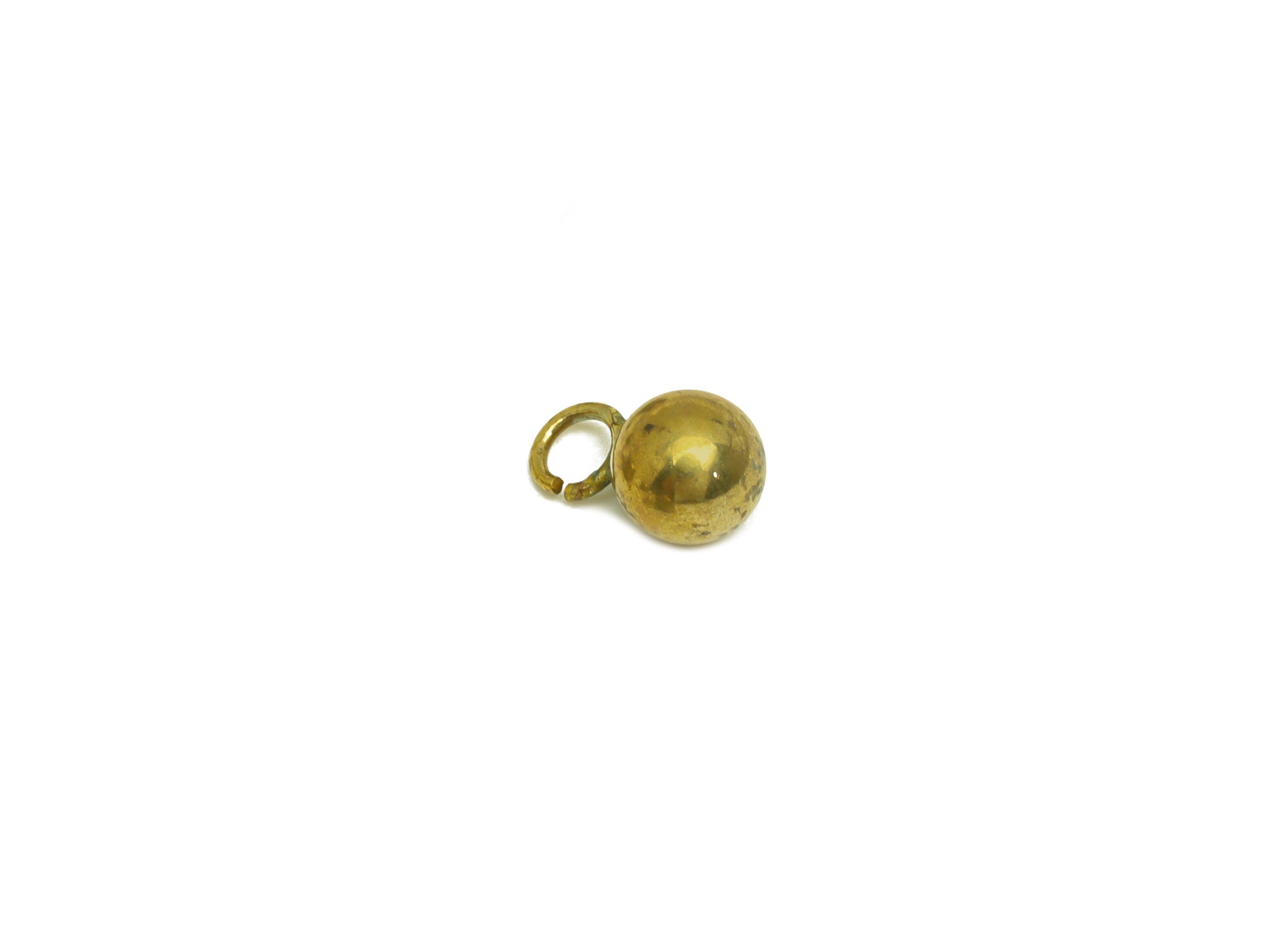6mm Brass Ball Earring Charm - Raw Brass Ball Earring Charms - Brass Ball Pendant - Earring Finding - Jewelry Making - 6x6x6mm - PP10558 - DOMEDBAZAAR