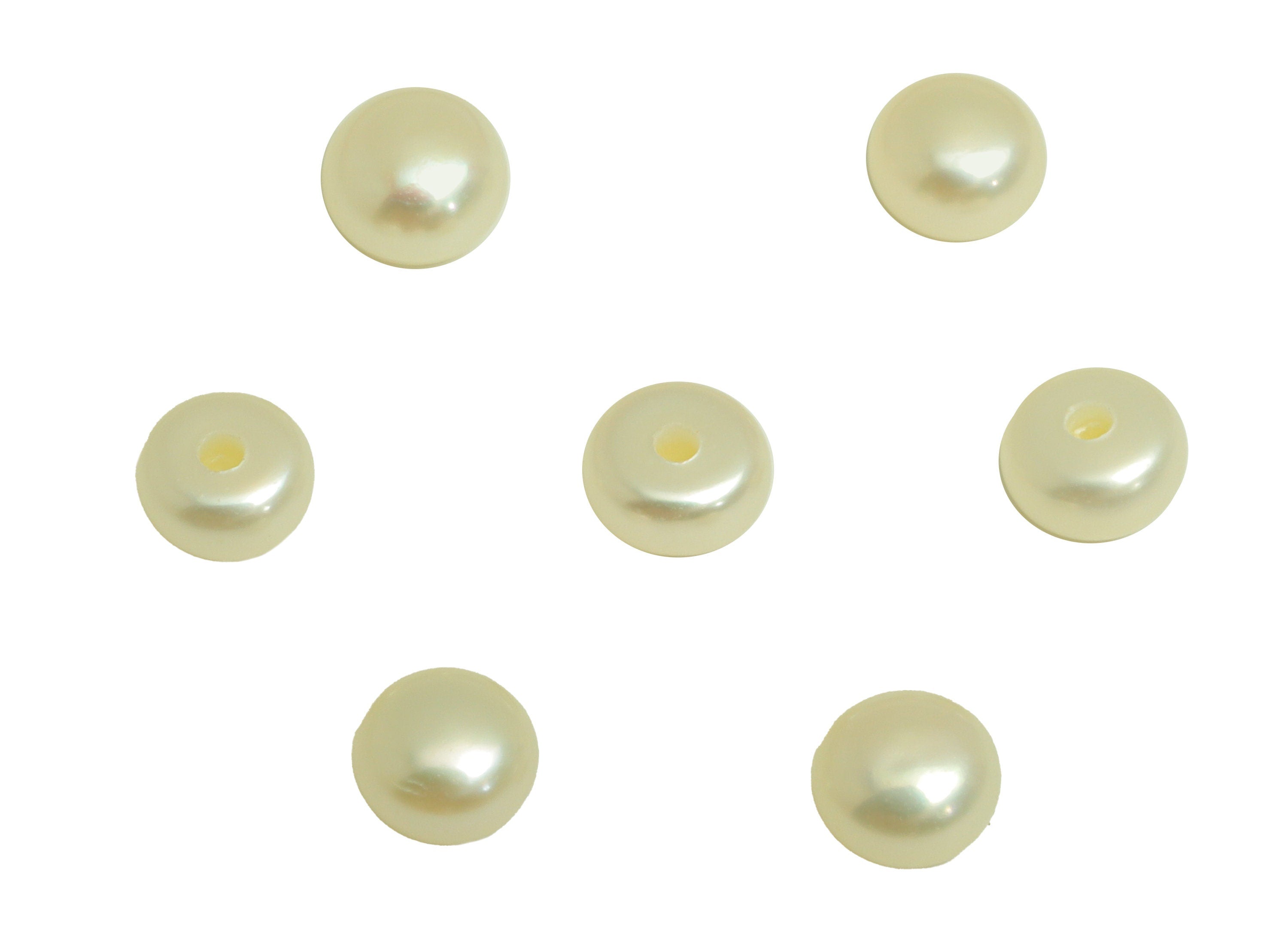 Natural Pearl - Pearl Cabachon  180 Pearls/1card Flat Pearl - White Freshwater Pearl Beads - Jewelry Making DIY - 4.95x3.33mm - RGP6907 - DOMEDBAZAAR