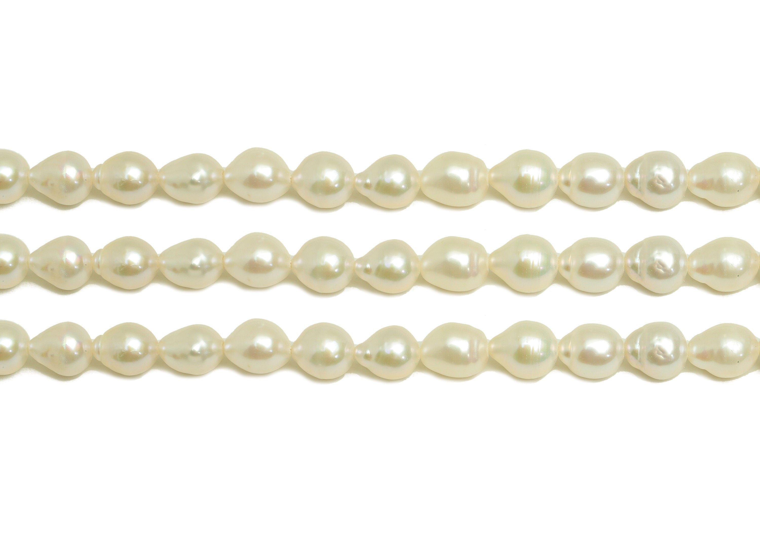 Natural Pearl - Pearl Akoya 7-8mm 49pearls/strand 15.5inch/strand - Teardrop White Freshwater Pearl Beads - Jewelry Making DIY - RGP6904 - DOMEDBAZAAR