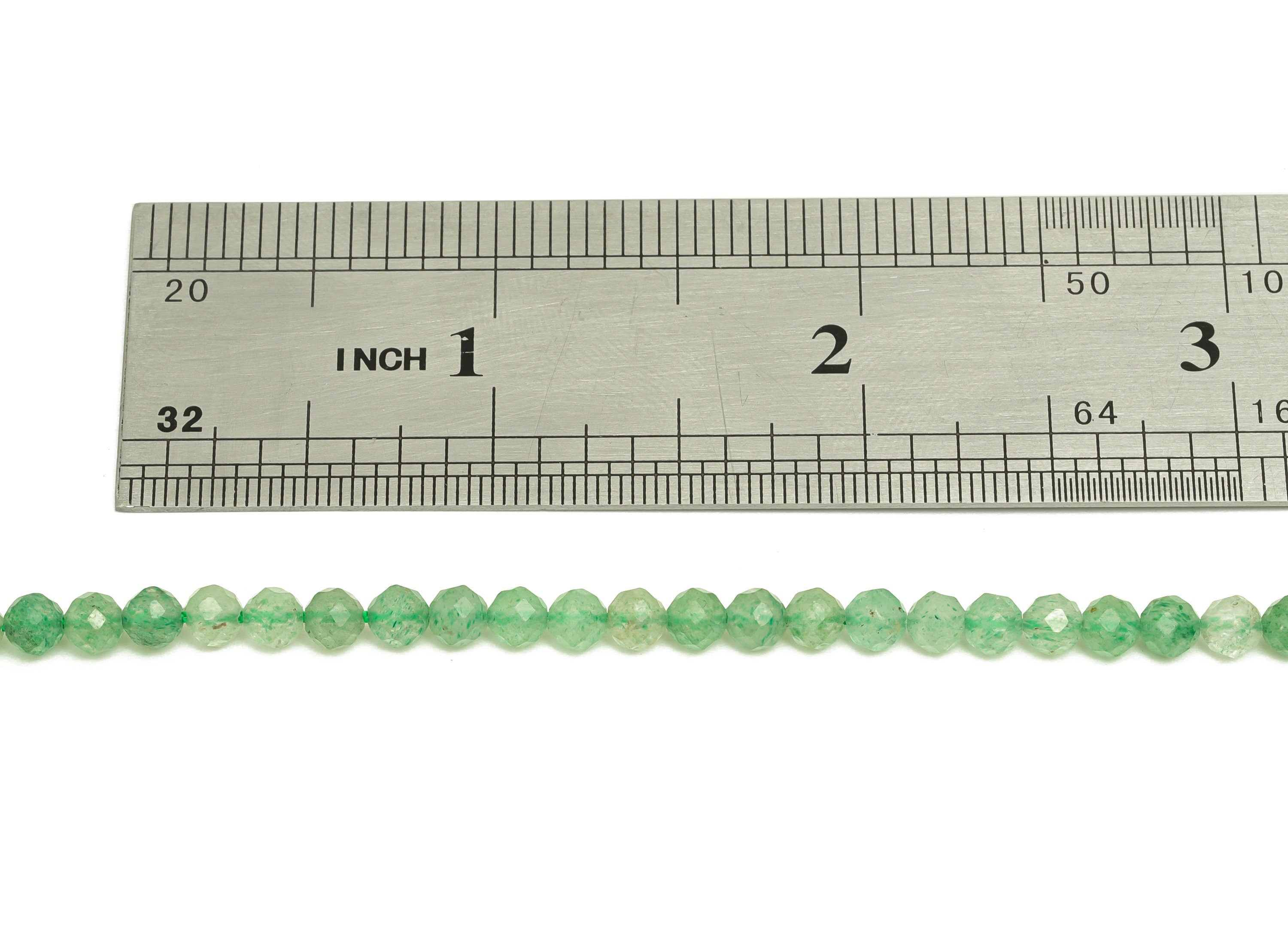 Green Chrystal Round Beads 4mm - 15.5 inch - Faceted Round Gemstone Beads - Natural Stone Beads - 4x4mm - NS1263 - DOMEDBAZAAR