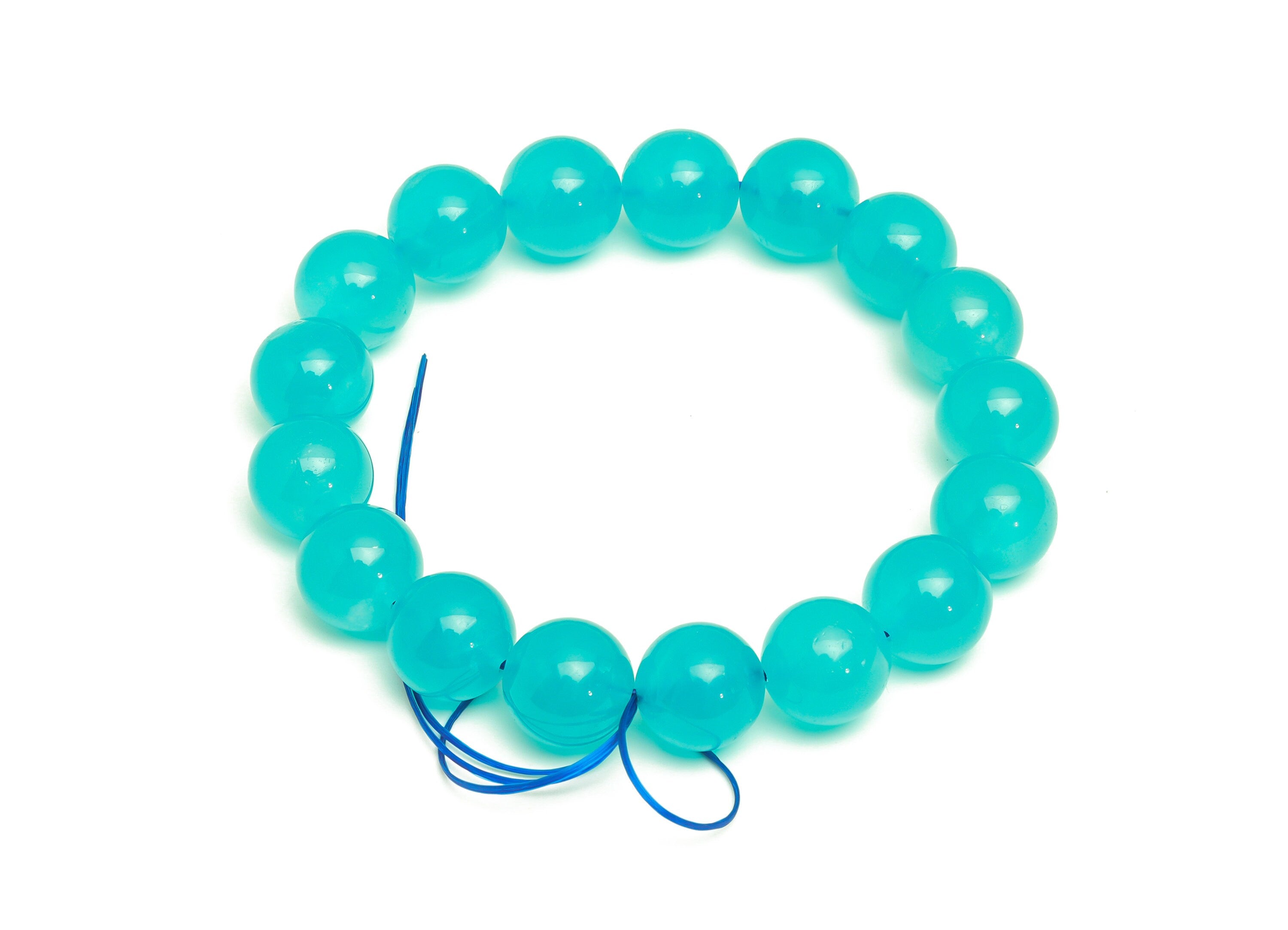 Amazonite Nijeria Natural Stone Crystal - Amazonite Nijeria Blue Bracelet - Crystal Bead Bracelet - Crystal Beaded - Around 40g/1pcs-RGP7075 - DOMEDBAZAAR