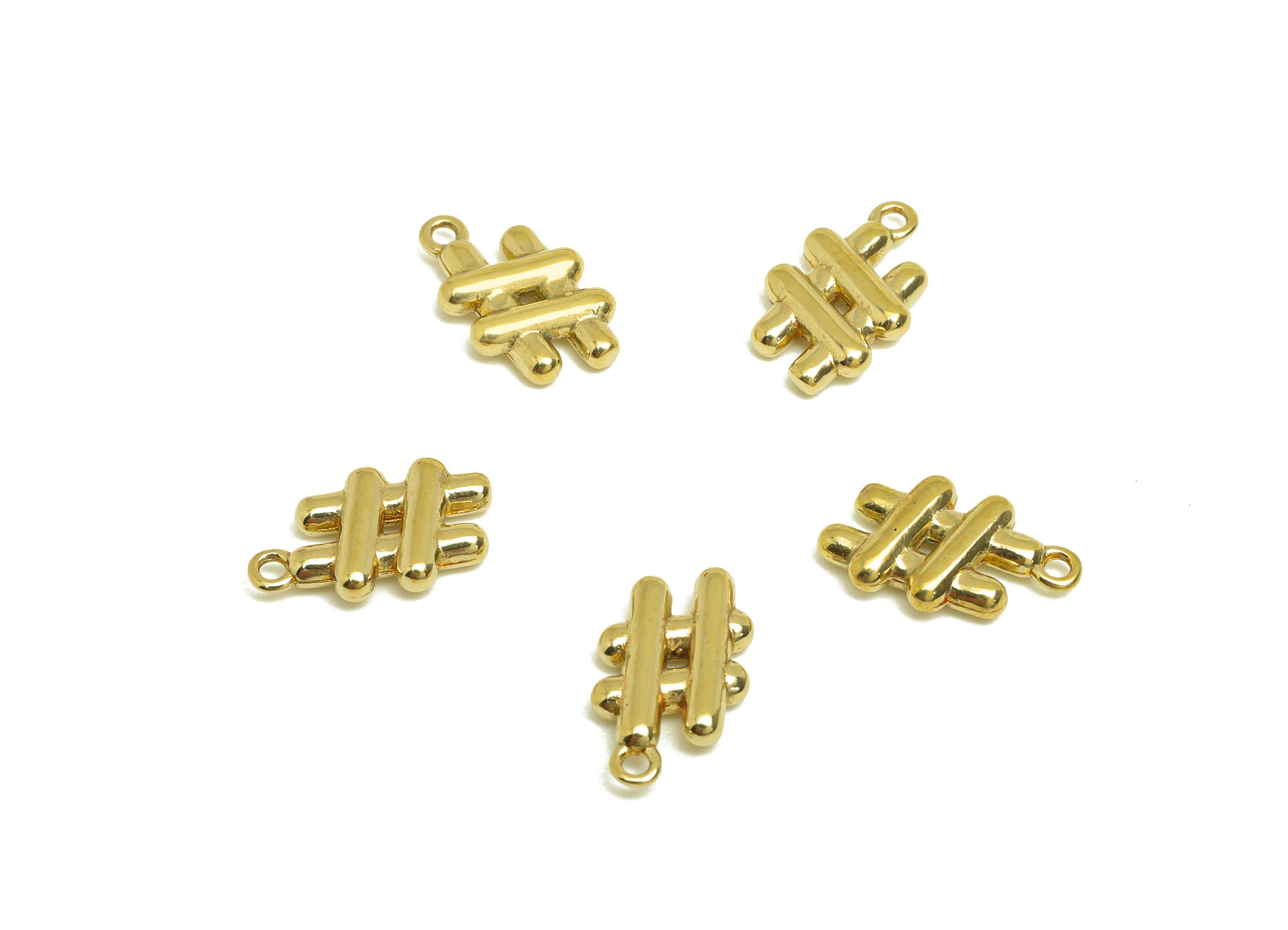 Brass Mesh Earring Charm - Raw Brass Cross Bar Earring Charm - Brass Mini Cross Stick Pendant - For Necklace - 14.1x8.4x2.6mm - PP10711 - DOMEDBAZAAR