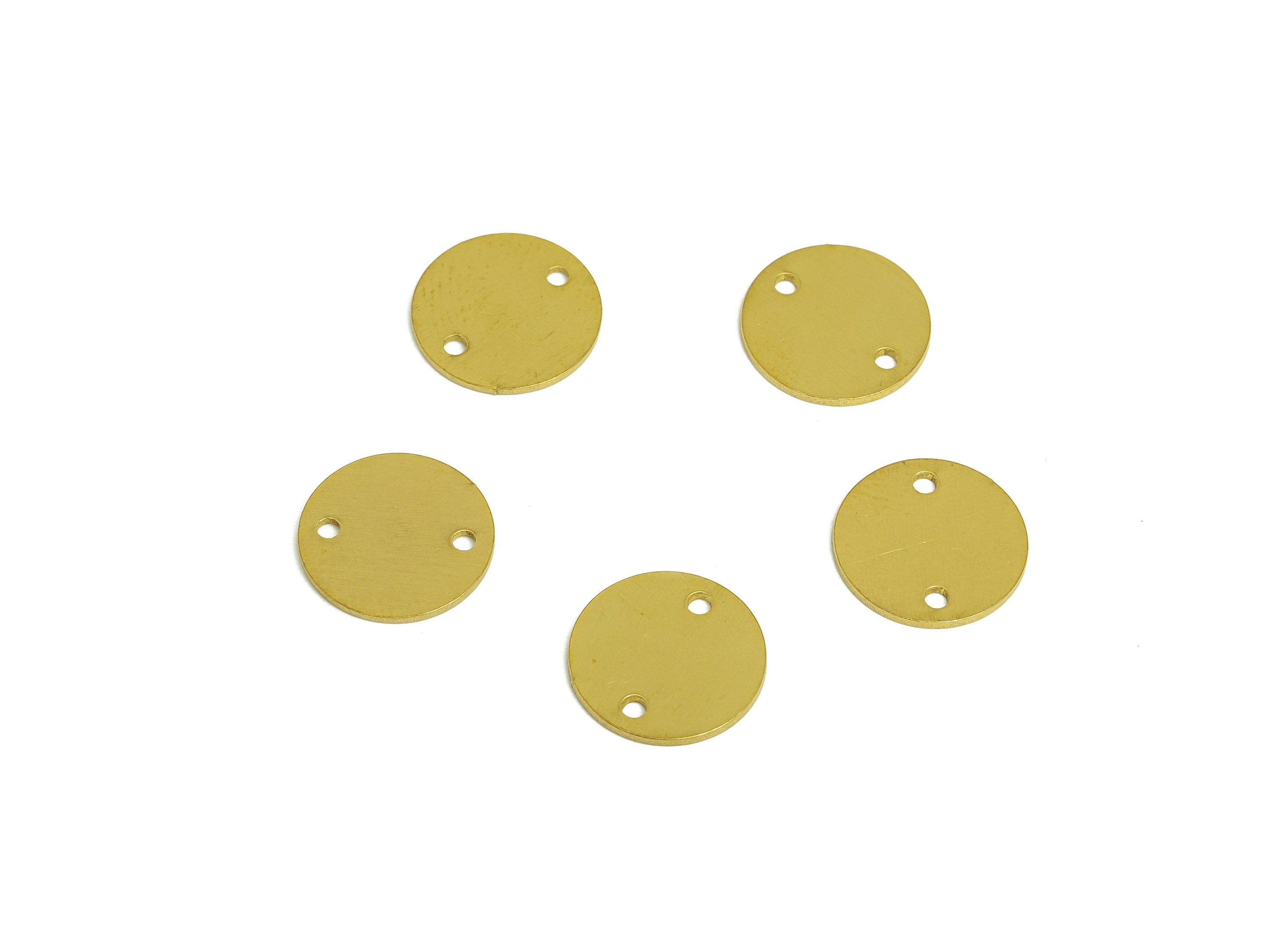 Brass Round Earring Connector - Raw Brass Circle Earring Charm - Brass Geometry Laser Cut Earring Charm - Laser Cut - 11.9x11x1mm - PP10749 - DOMEDBAZAAR