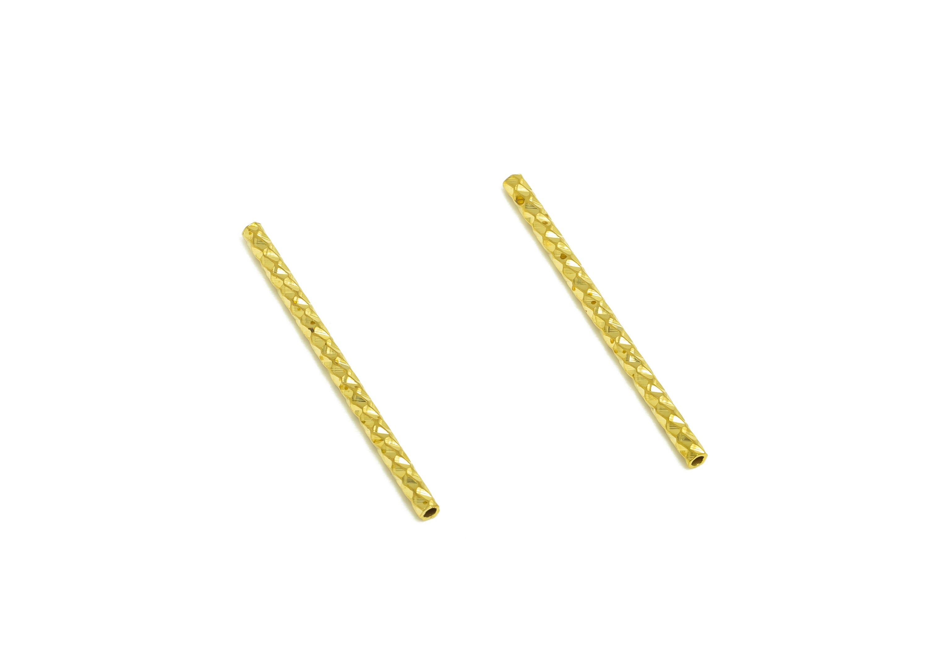 1.5*25 Batch Flower Straight Tube - Raw Brass DIY Tube Beads - Textured Circle Pipes for Geometric - For Air Plants - DIY Tubes - PP10759 - DOMEDBAZAAR