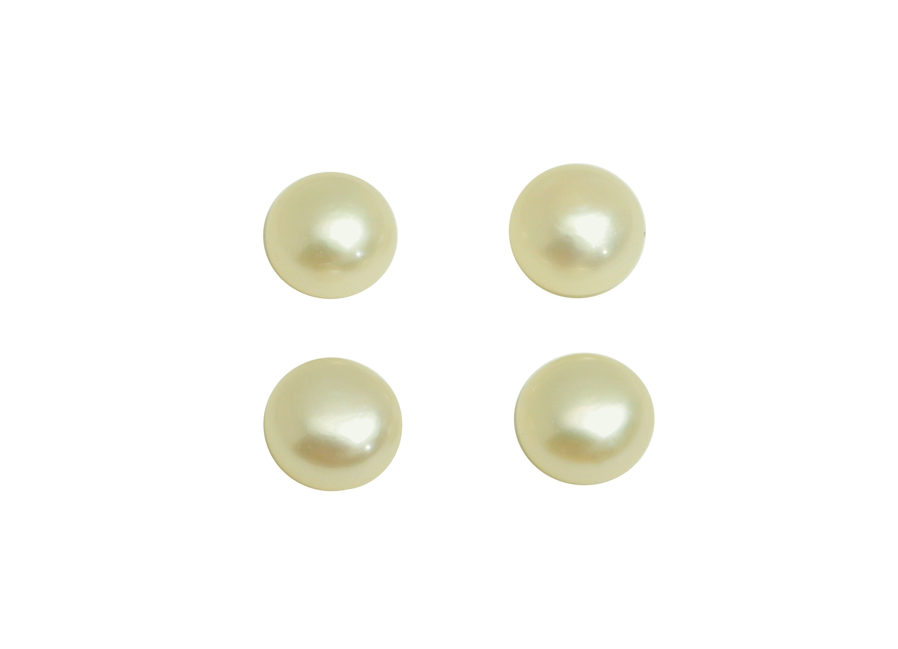 Natural Pearl - Pearl Cabachon  180 Pearls/1card Flat Pearl - White Freshwater Pearl Beads - Jewelry Making DIY - 4.95x3.33mm - RGP6907 - DOMEDBAZAAR