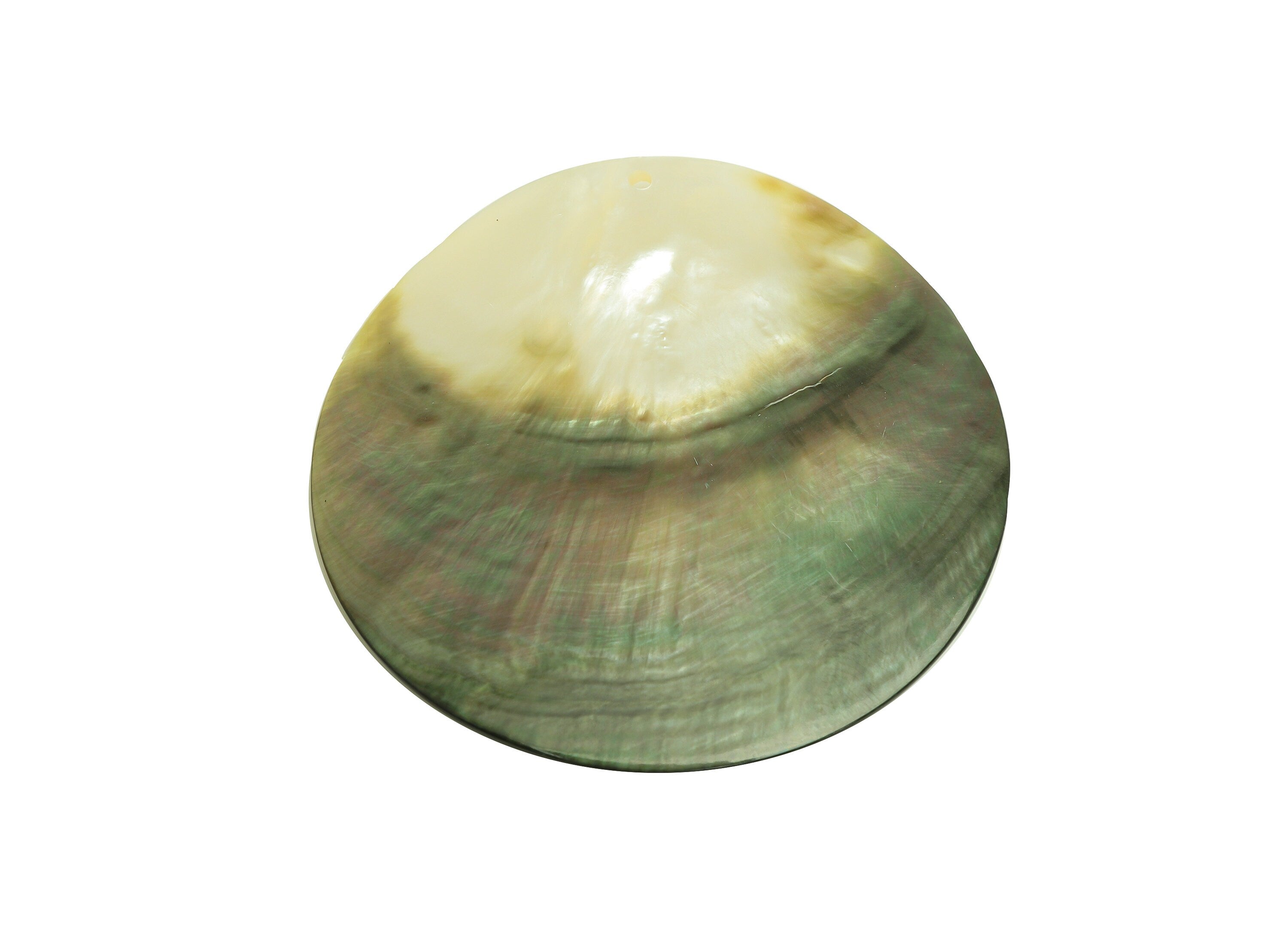 Huge Round Seashell - Natural Mother of Pearl Shell Round - Mother Seashell For Necklace - Jewelry Making DIY - 68.76x69.24x3.94mm - RGP6900 - DOMEDBAZAAR