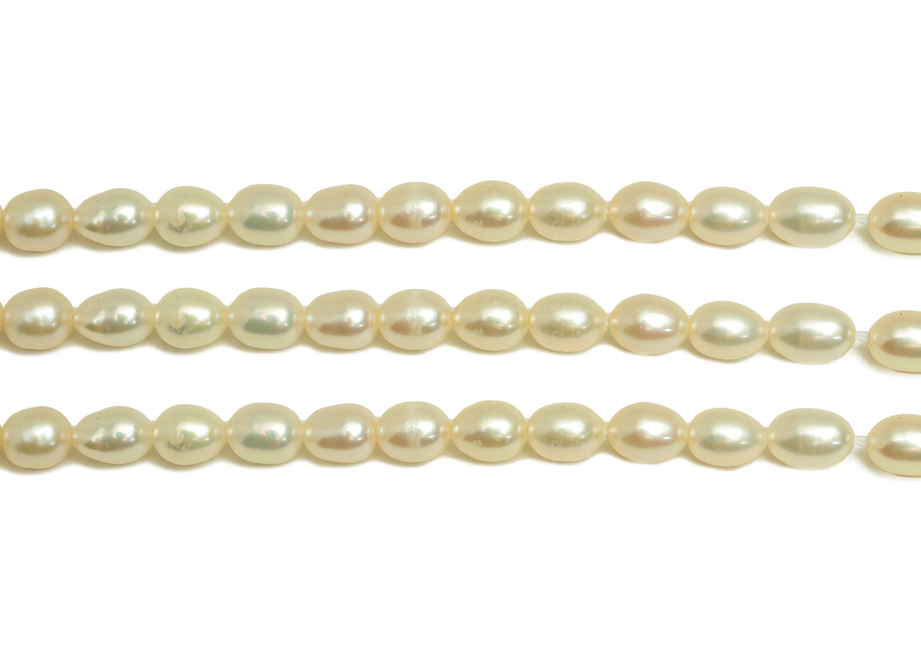 Natural Pearl - 5-5.5mm Pearl 55pearls/strand - White Freshwater Pearl Beads - Jewelry Making DIY - 6.63x5.31mm - RGP6906 - DOMEDBAZAAR