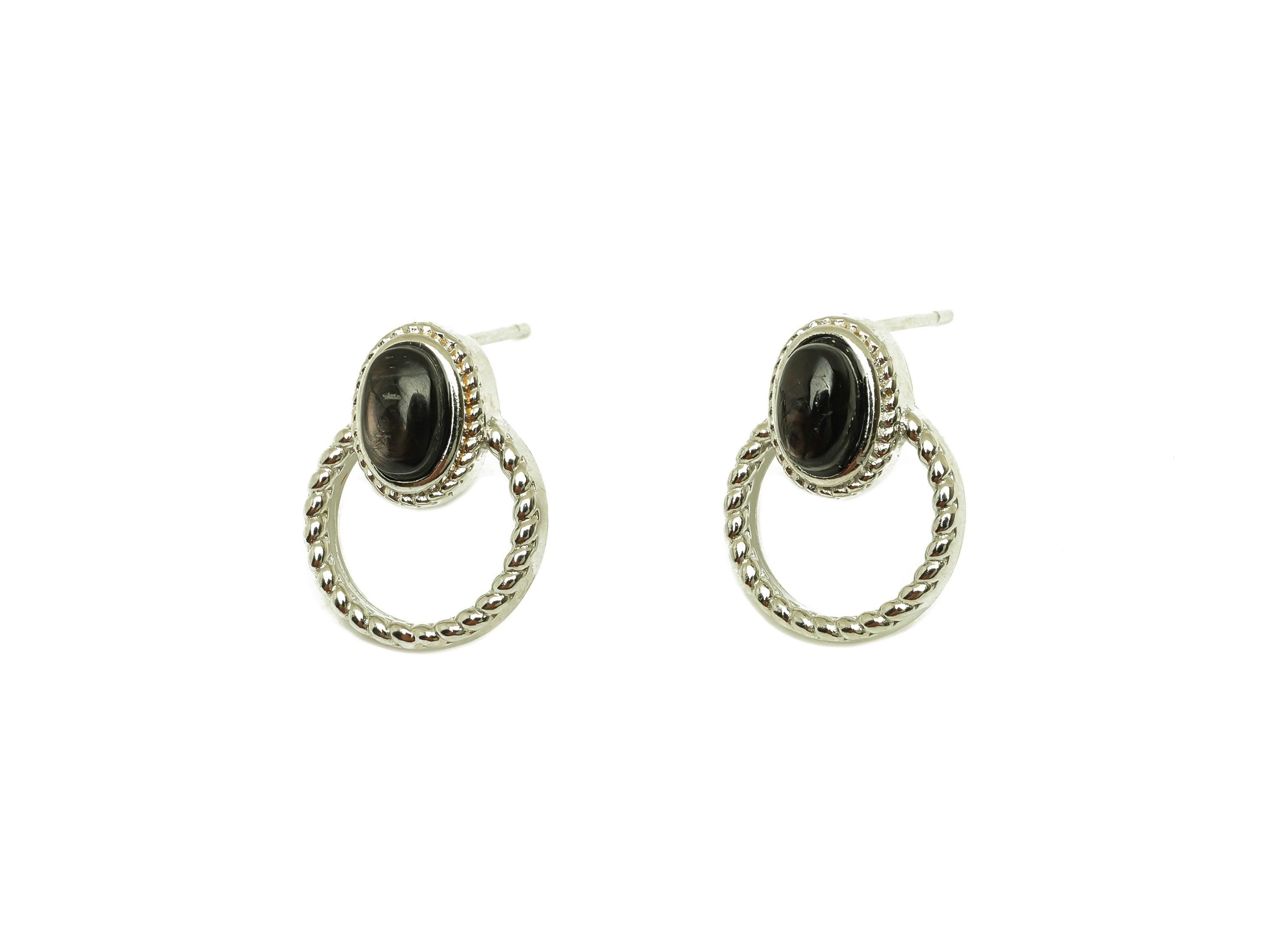 Brass Round Earring Stud - Brass Oval Earring Post - Hyperstheme Earring Post - Brass Stud - Silver Tone Plating - 16.4x11.9x0.6mm - RGP7257 - DOMEDBAZAAR