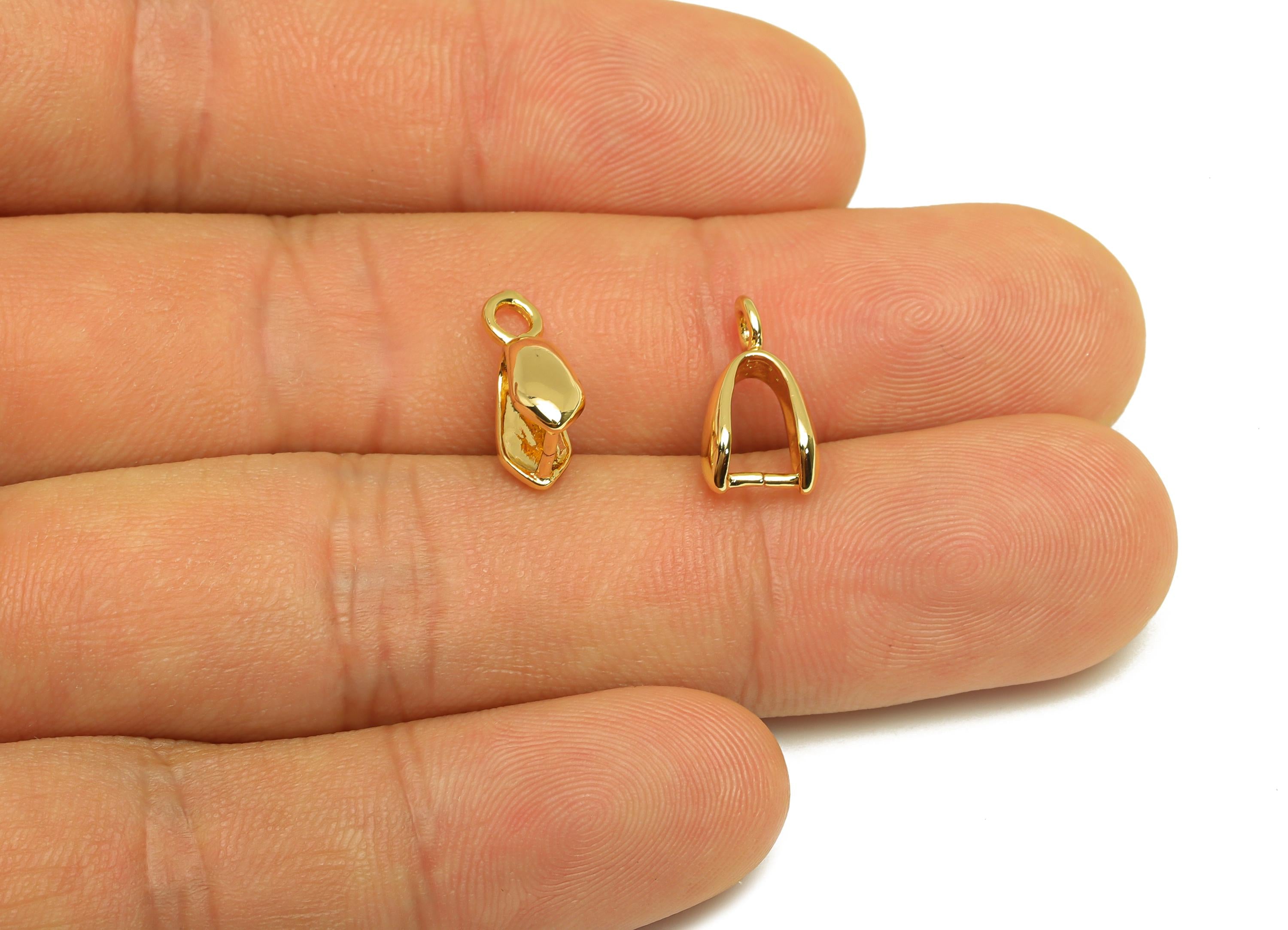 Necklace Connection Buckle - Universal Buckle - Buckle Pendant - Melon Seed Buckle - For Necklace - 18K Real Gold Plating - 13x7x1mm-RGP7379 - DOMEDBAZAAR