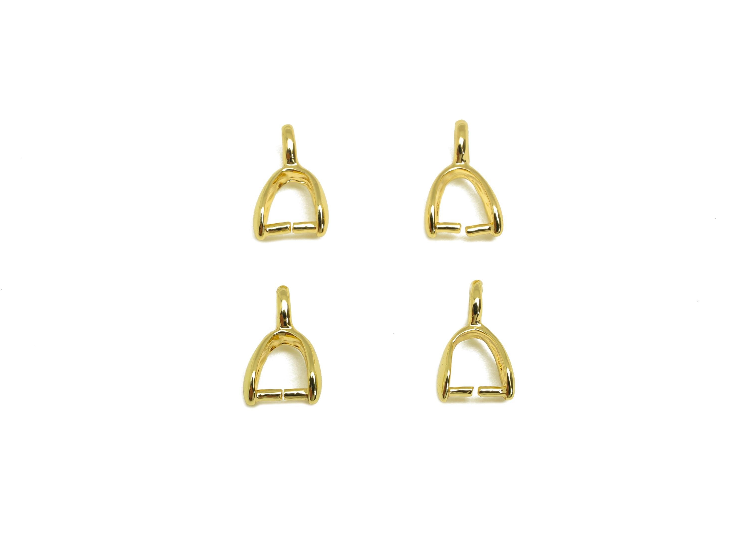 Necklace Connection Buckle - Brass Universal Buckle Pendant - Melon Seed Buckle - For Necklace - 18K Real Gold Plated - 9x5x2.4mm - RGP7373 - DOMEDBAZAAR