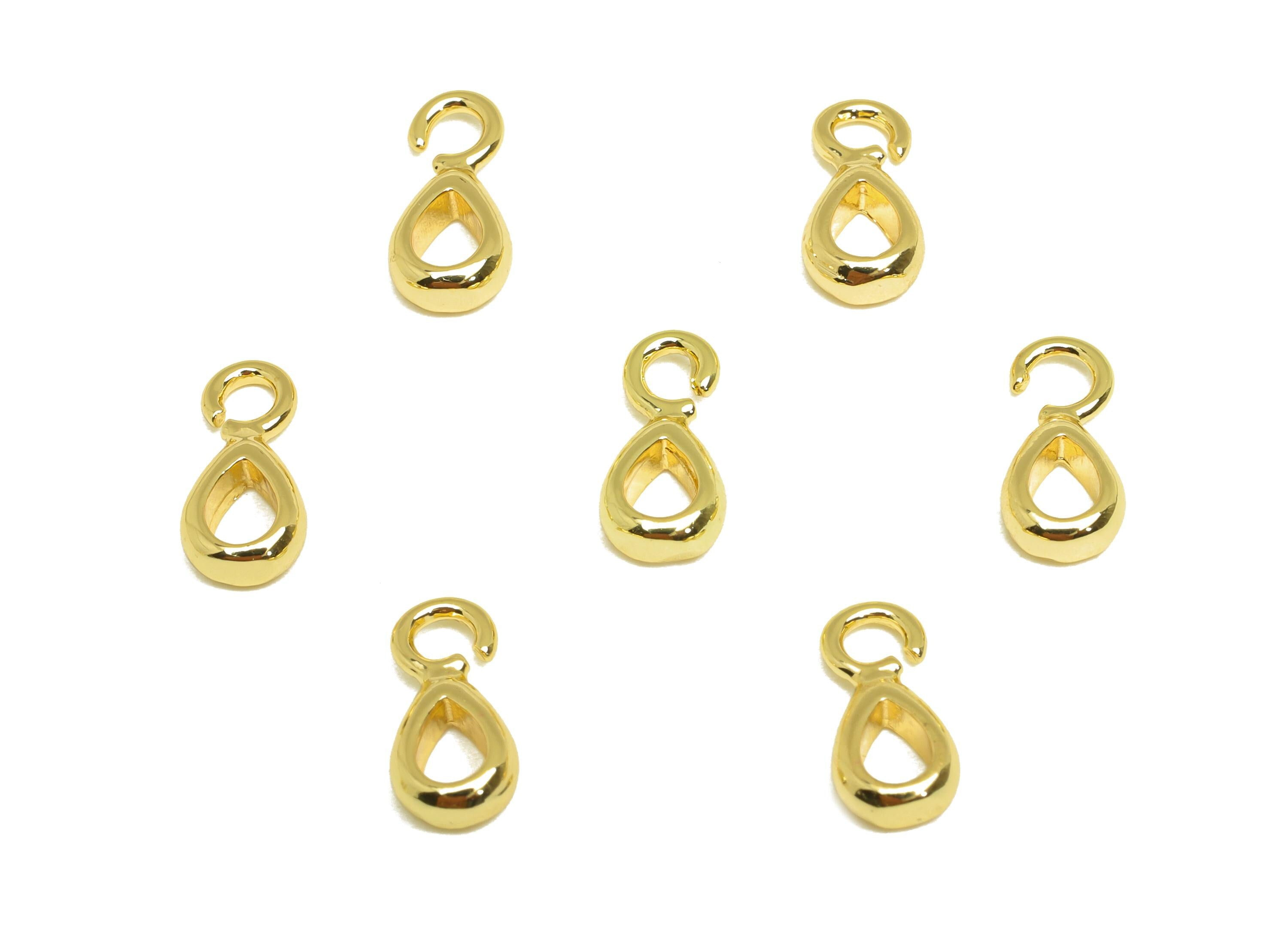 Brass Bracelet Setting - Brass Drop Connection Universal Pendant - Melon Seed Buckle - For Necklace - 18K Real Gold Plated -11x5x2mm-RGP7375 - DOMEDBAZAAR