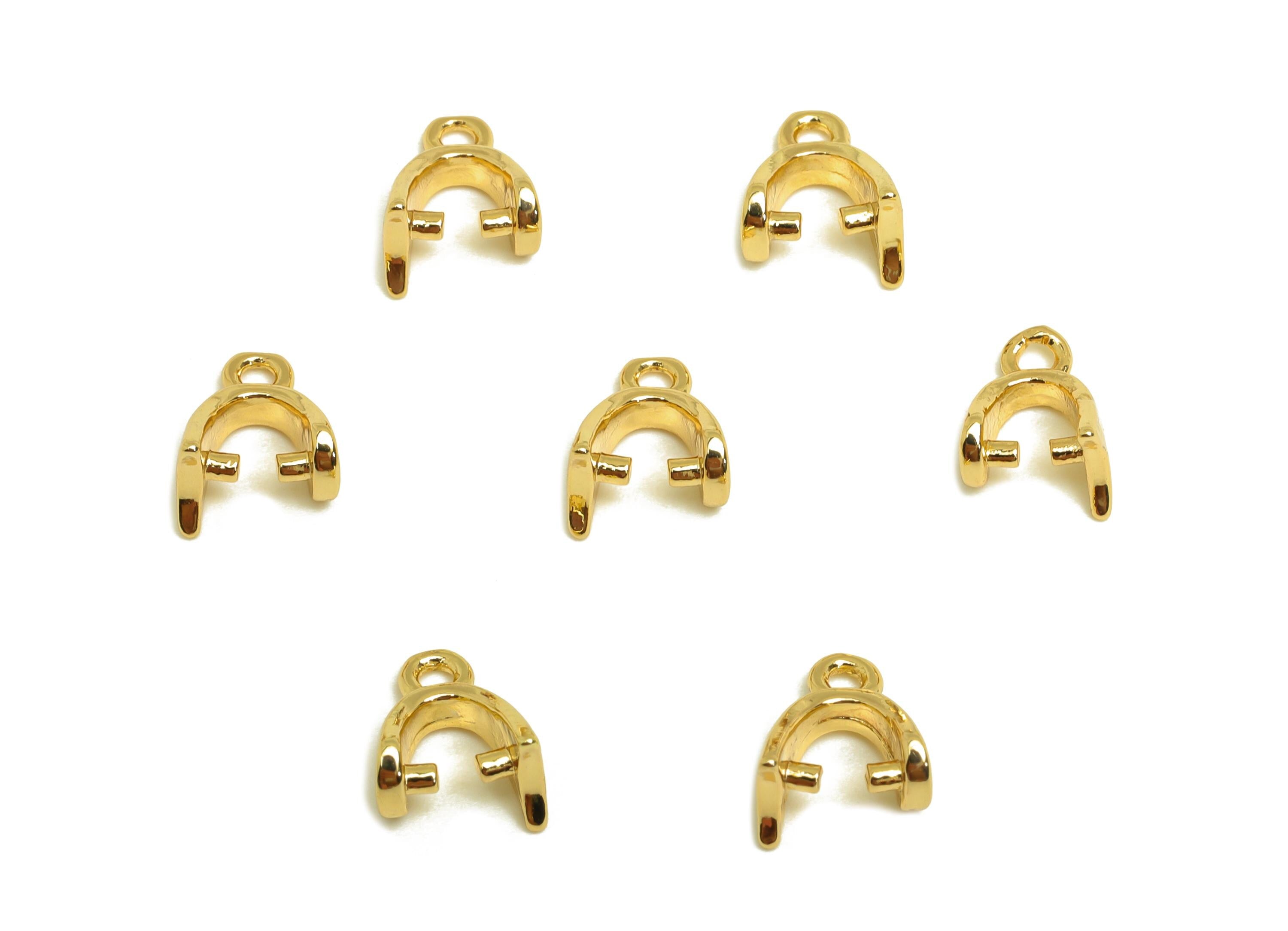 8*5.5 Necklace Connection Buckle - Brass Universal Buckle - Melon Seed Buckle - For Necklace - 18K Real Gold Plating - 8.3x6x1mm - RGP7378 - DOMEDBAZAAR