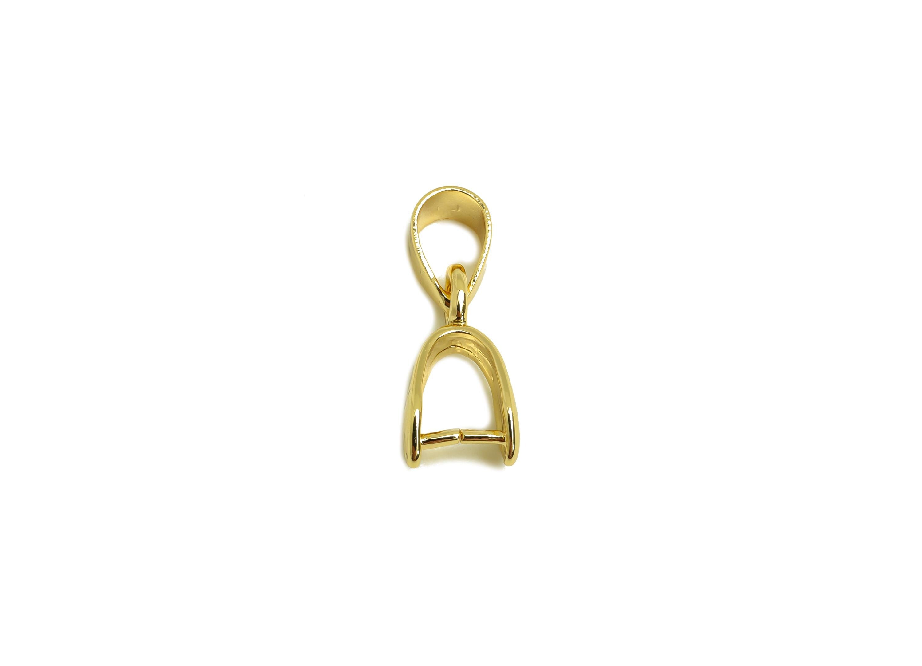 9*4 Necklace Connection Buckle - Brass Universal Buckle Pendant - Melon Seed Buckle - For Necklace - 18K Real Gold Plated -18x8x1mm- RGP7377 - DOMEDBAZAAR