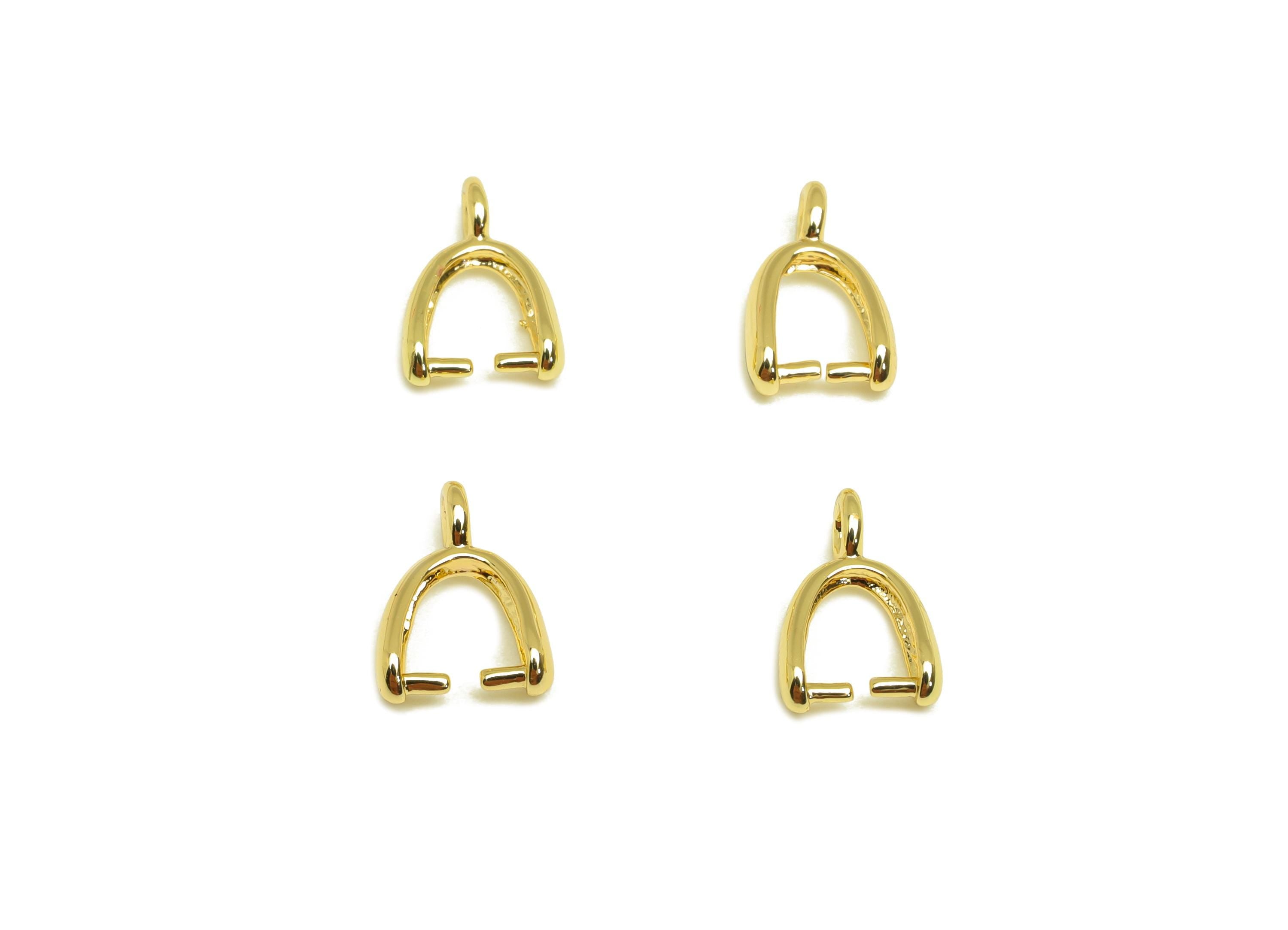 7*2.5 Necklace Connection Buckle - Brass Universal Buckle Pendant - Melon Seed Buckle - For Necklace - 18K Real Gold Plated -9x5x2mm-RGP7374 - DOMEDBAZAAR
