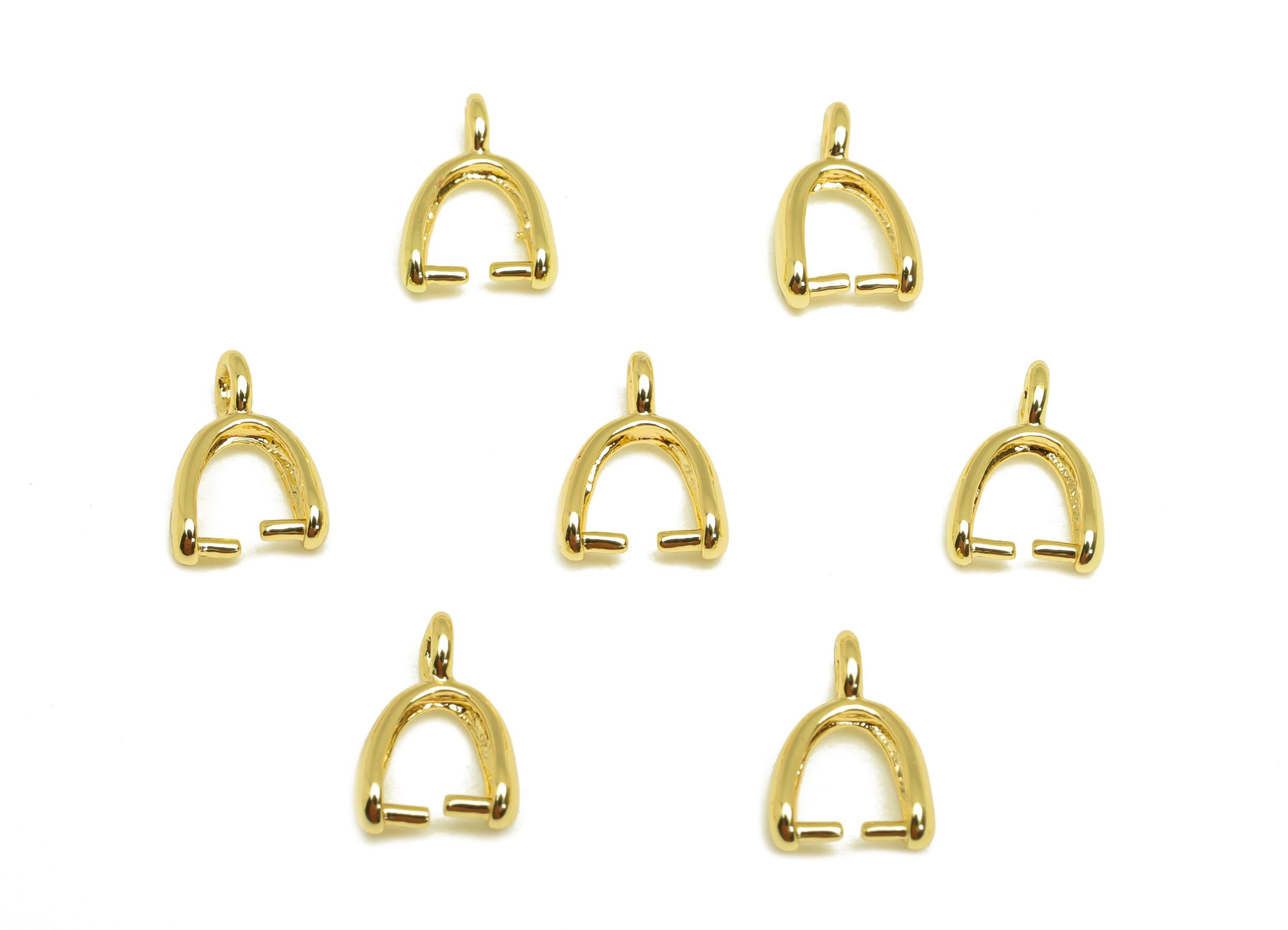 7*2.5 Necklace Connection Buckle - Brass Universal Buckle Pendant - Melon Seed Buckle - For Necklace - 18K Real Gold Plated -9x5x2mm-RGP7374 - DOMEDBAZAAR