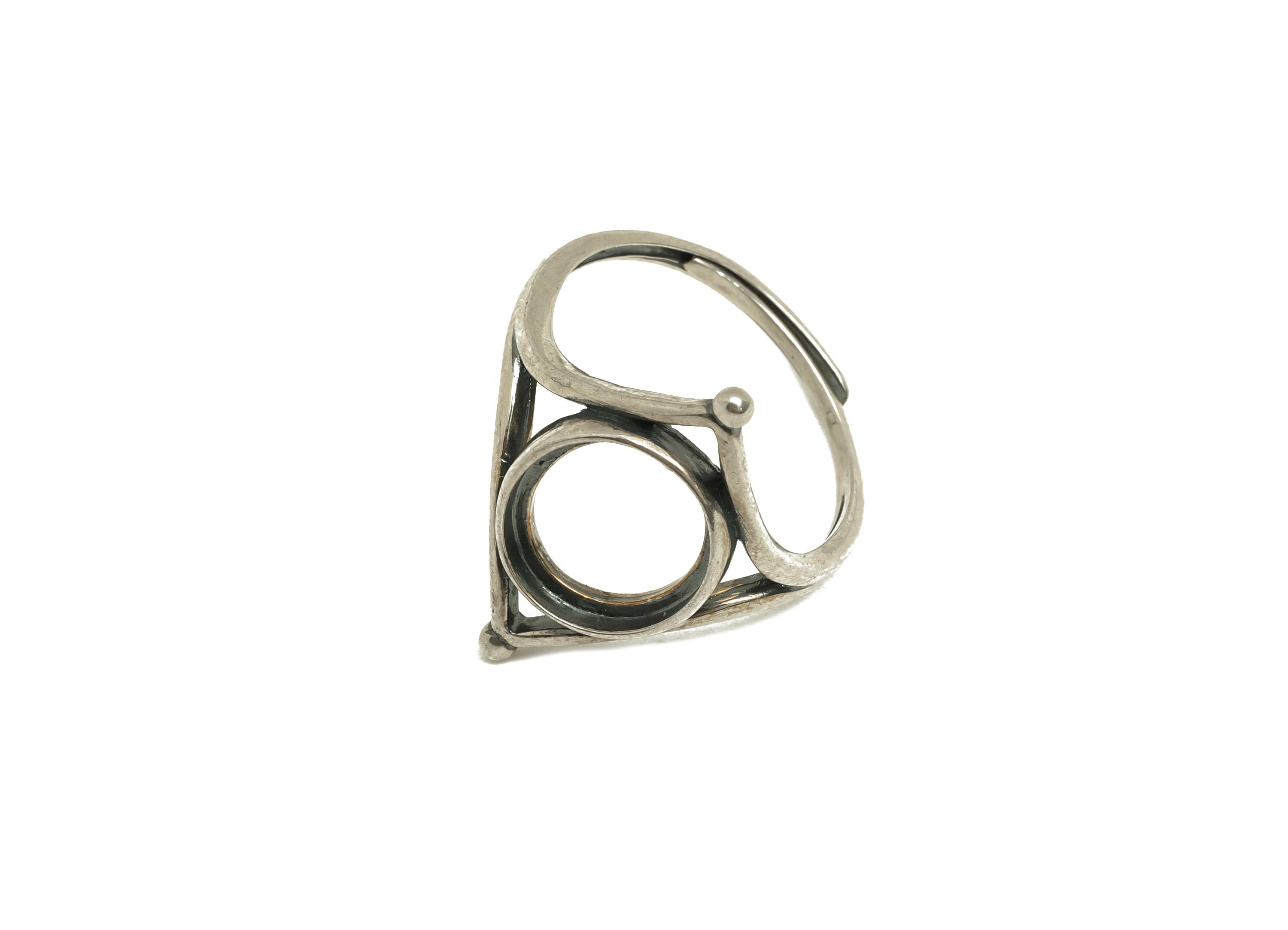 10X12mm Adjustable Oval Ring Setting - Diamond Adjustable Ring - Hoop Rhombic Ring - For Jewelry - 925 Silver Sterling Silver - RGP7391 - DOMEDBAZAAR