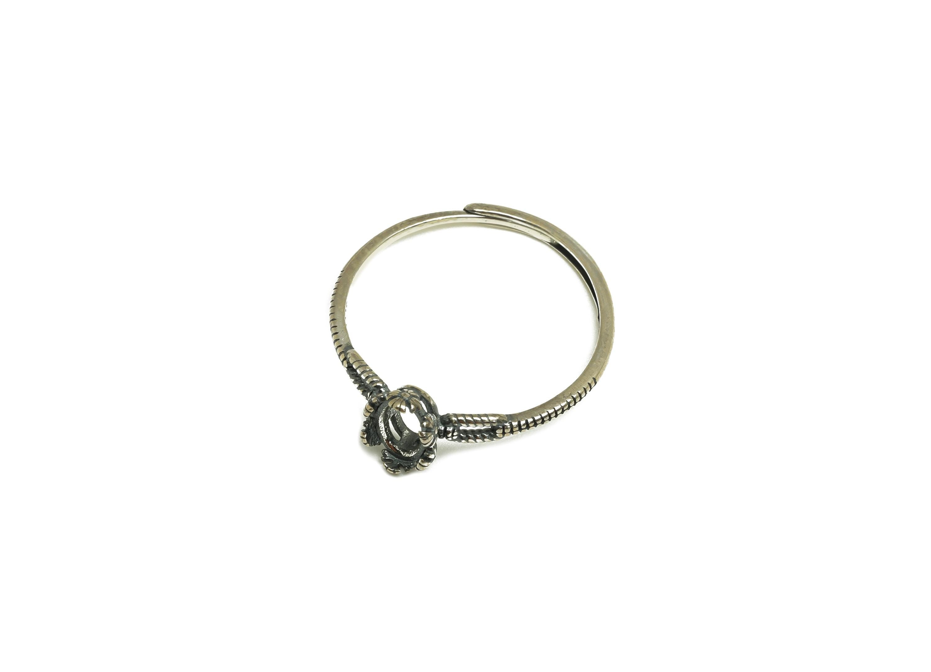 4x6mm Adjustable Oval Ring Setting - Silver Daisy Adjustable Ring - Mini Flower Ring - For Jewelry - 925 Silver Sterling Silver - RGP7415 - DOMEDBAZAAR