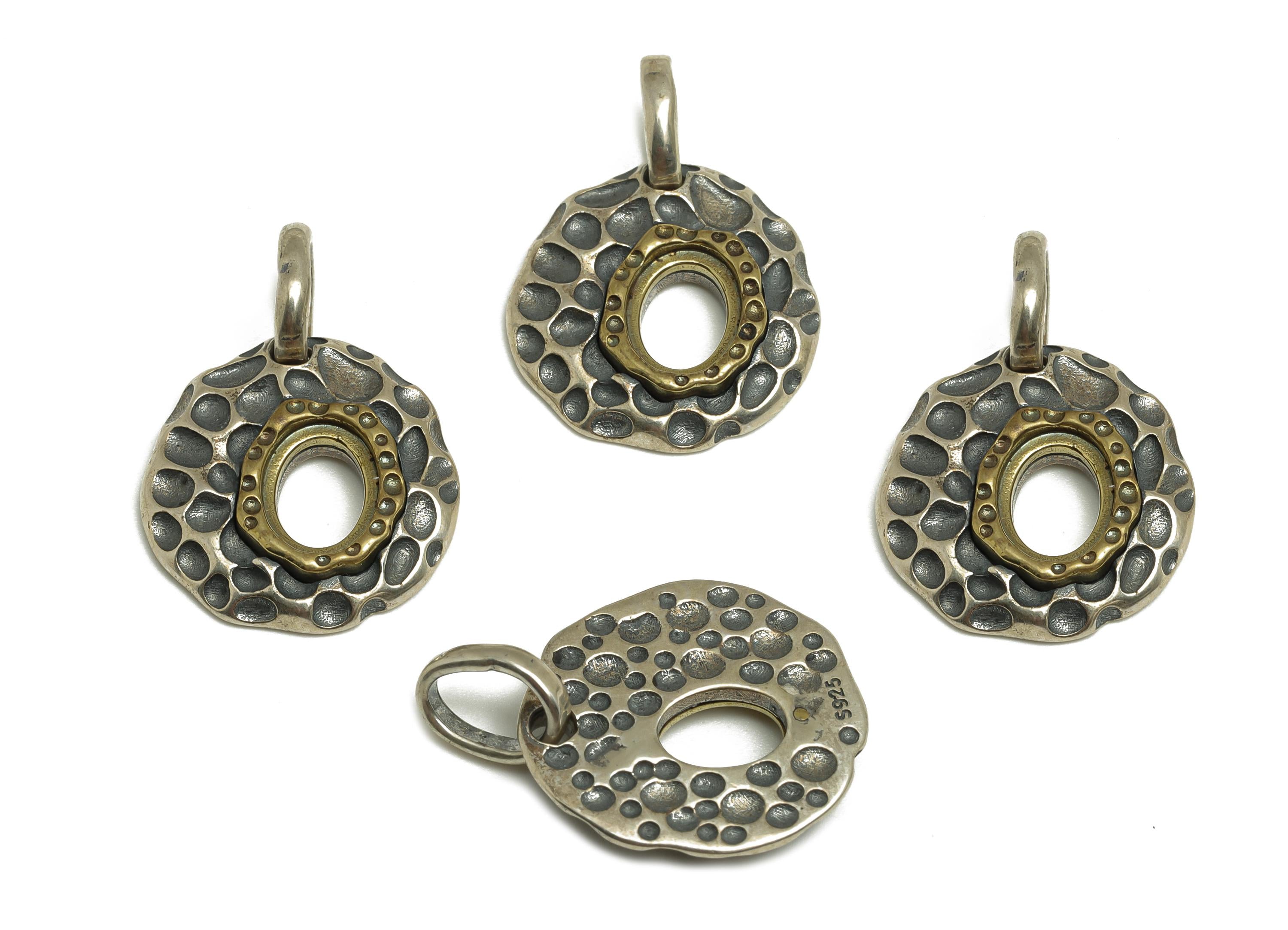 6x8mm Oval Pendant Setting - Textured Bumpy Pendant Blank - Silver Blank Pendant - Vintage Pendant - 925 Silver Sterling - RGP7445 - DOMEDBAZAAR