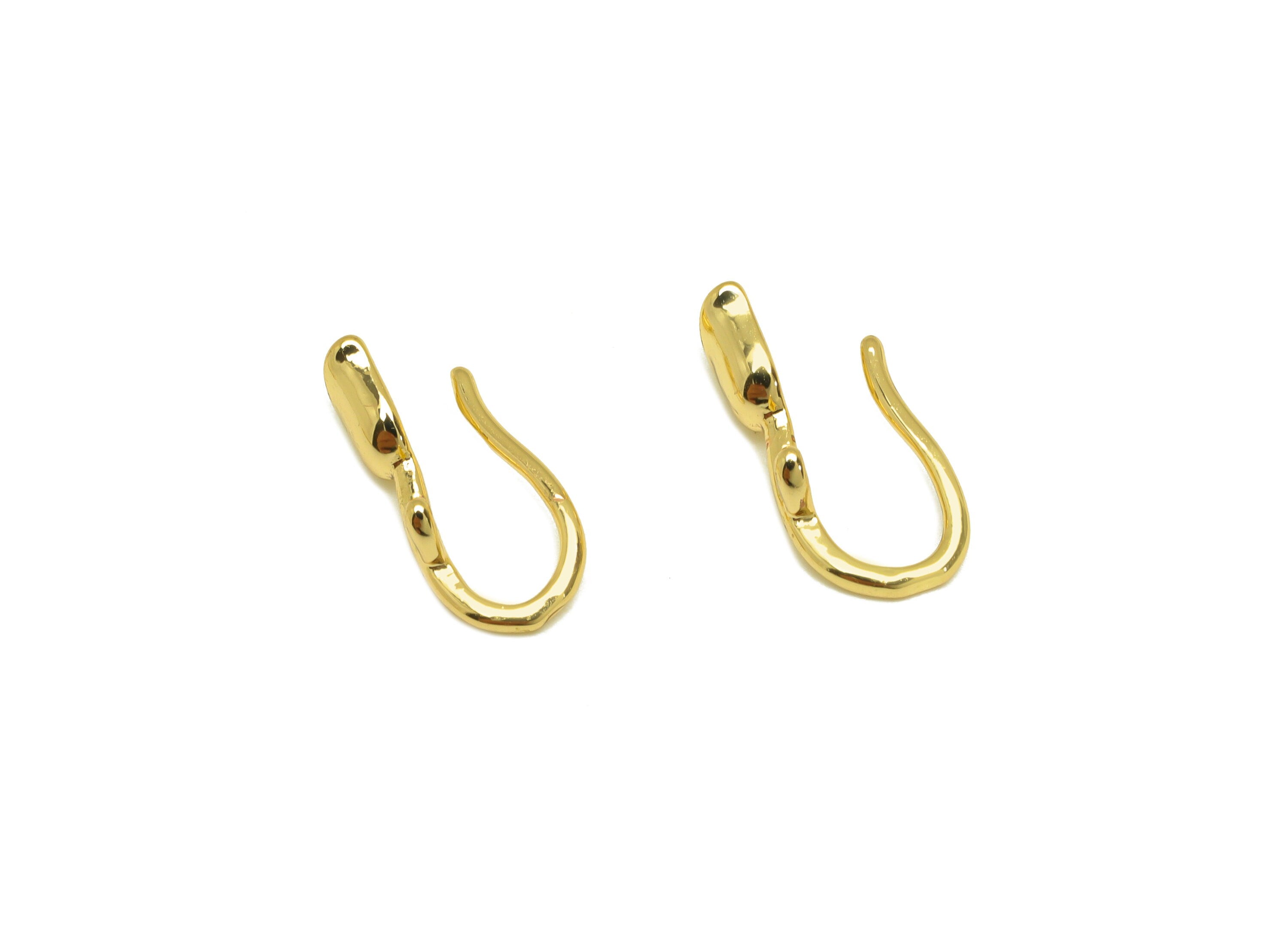 Brass Cuff Earring - Brass Tulip Wire Hook Earring - Botanical Nose Clip - Brass Cuff Earring - 18K Real Gold Plating - 15x4x6mm - RGP7077 - DOMEDBAZAAR