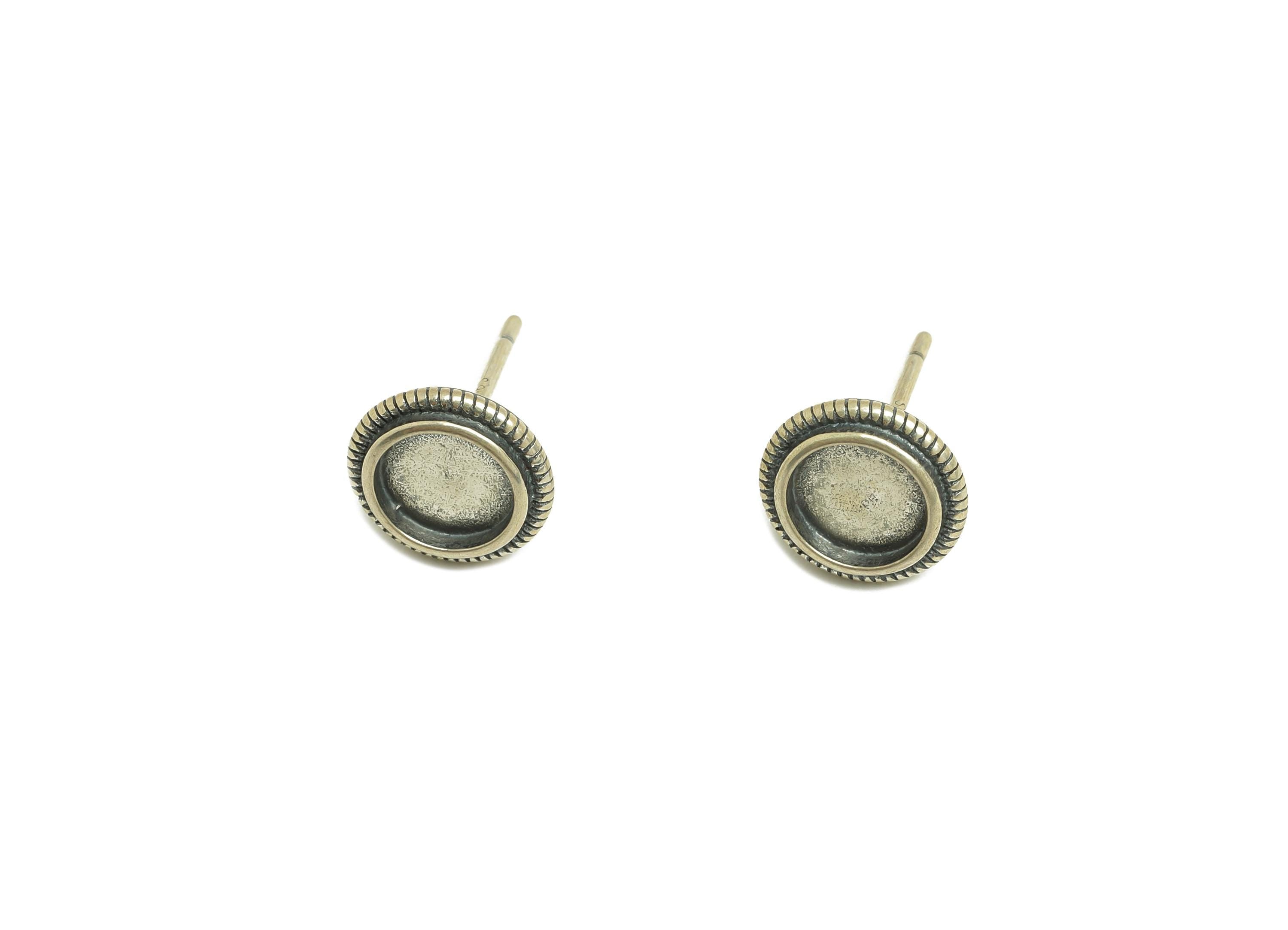 6mm Round Earring Setting Post - Silver Earring Stud - Geometry Post - Earring Stud For Diamond - 925 Silver Sterling - RGP7429 - DOMEDBAZAAR