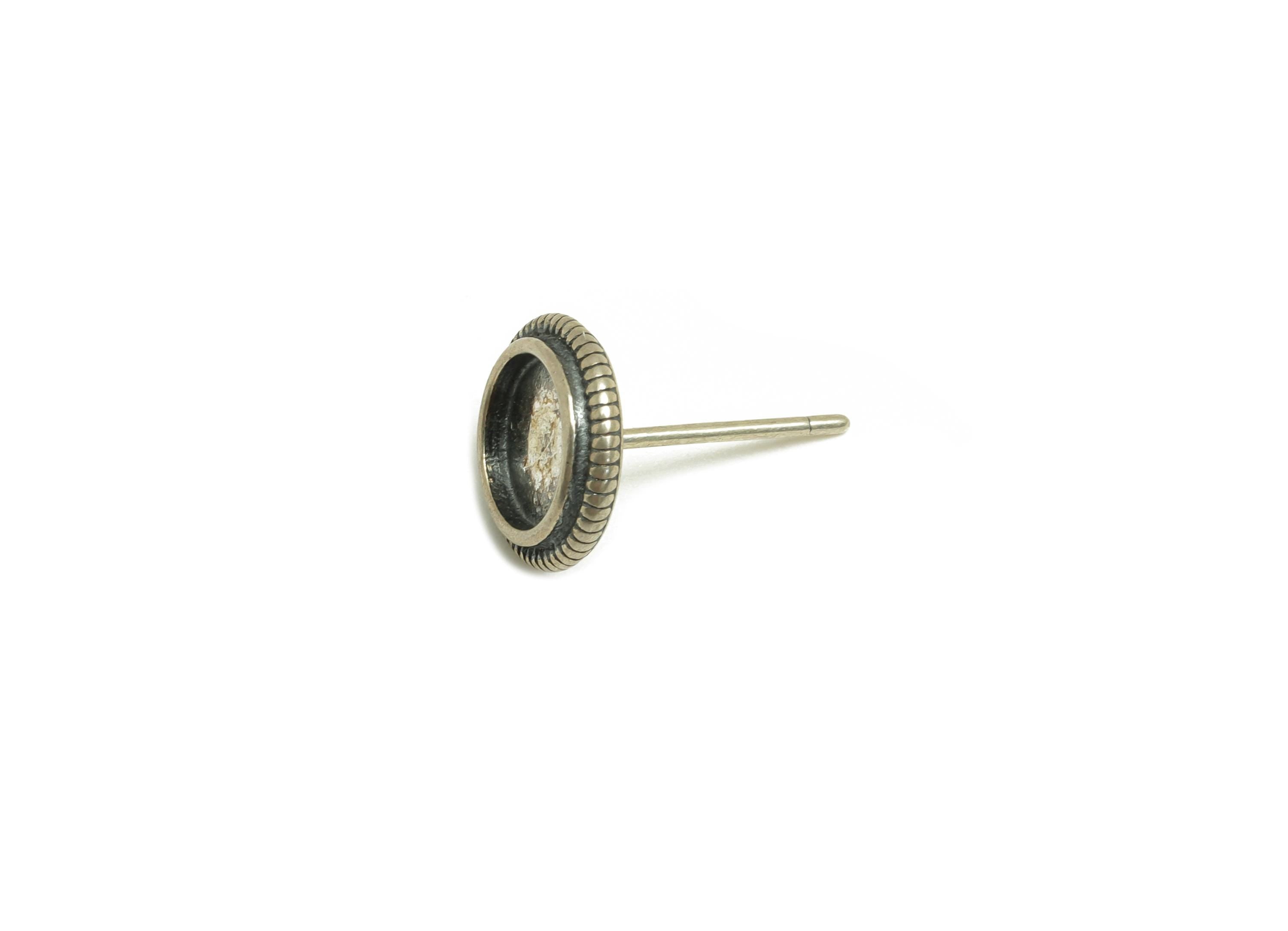 6mm Round Earring Setting Post - Silver Earring Stud - Geometry Post - Earring Stud For Diamond - 925 Silver Sterling - RGP7429 - DOMEDBAZAAR