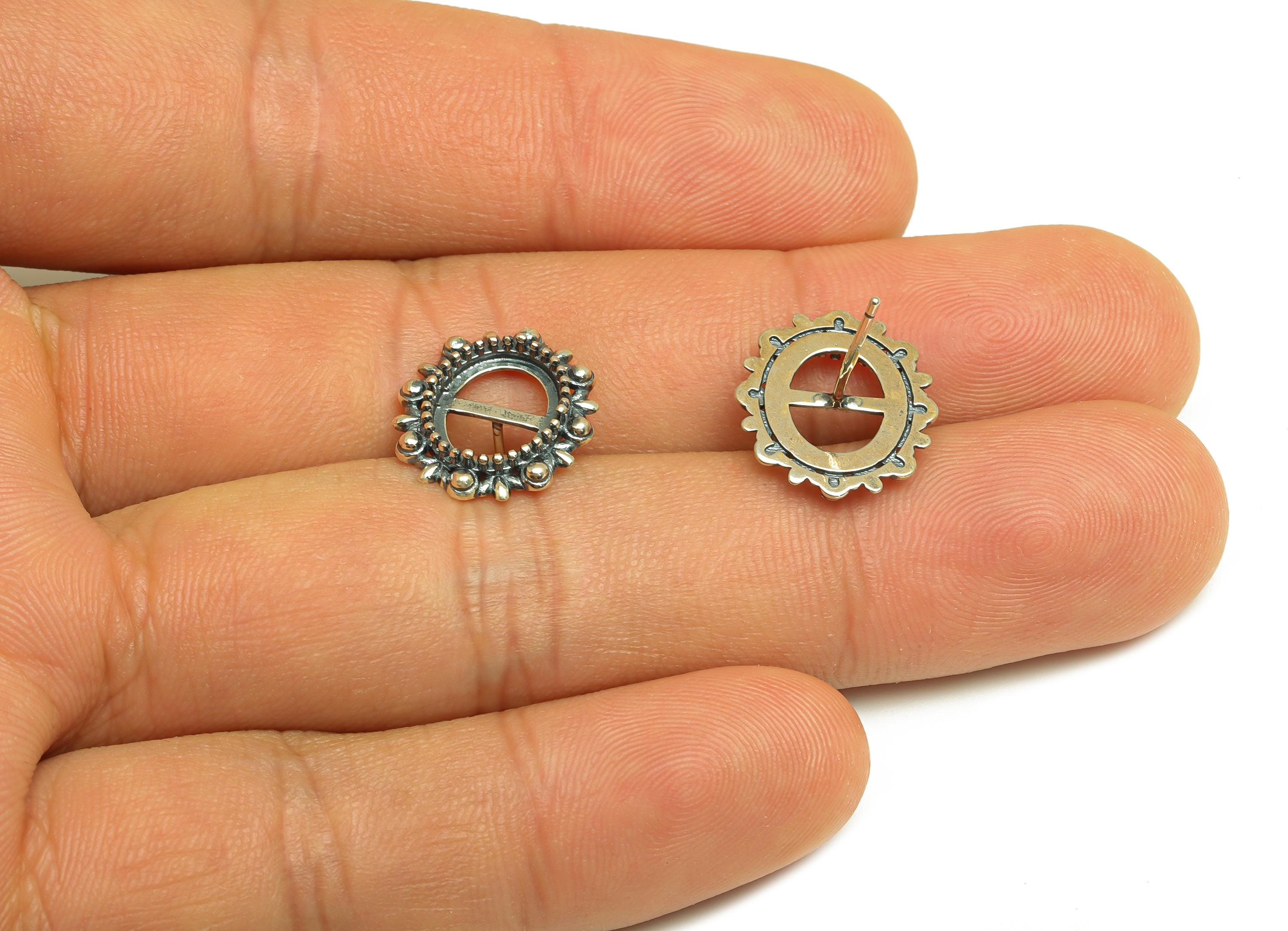 8x10mm Oval Earring Setting Post - Vintage Frame Earring Stud - Antique Earring Post For Diamond - 925 Silver Sterling - RGP7425 - DOMEDBAZAAR