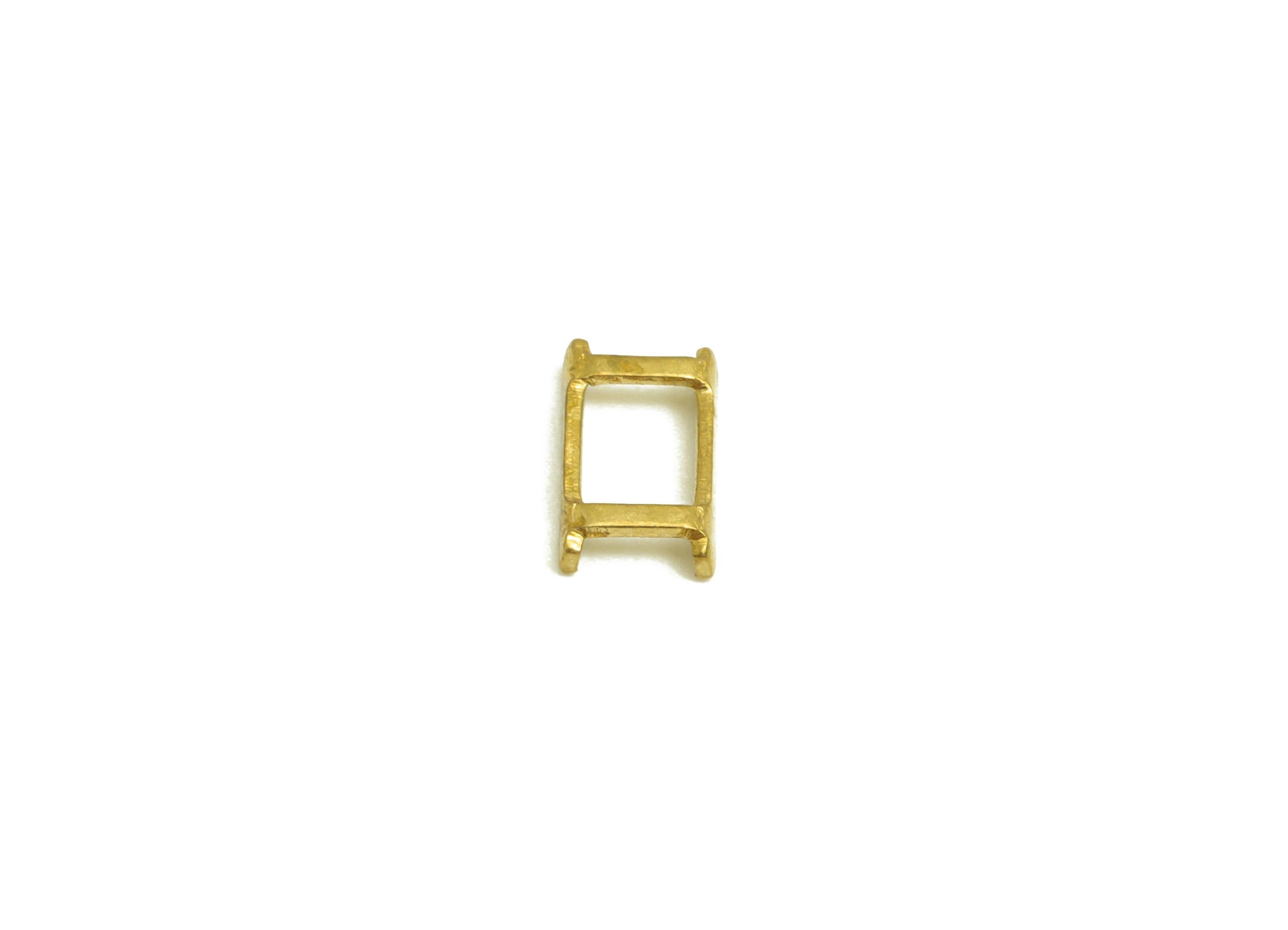 4.5mm Adjuster Slider Buckle - Raw Brass Adjuster Slider Connector Buckle - Brass Square Buckle - Open Live Connection Clasp - RGP7357A-A - DOMEDBAZAAR