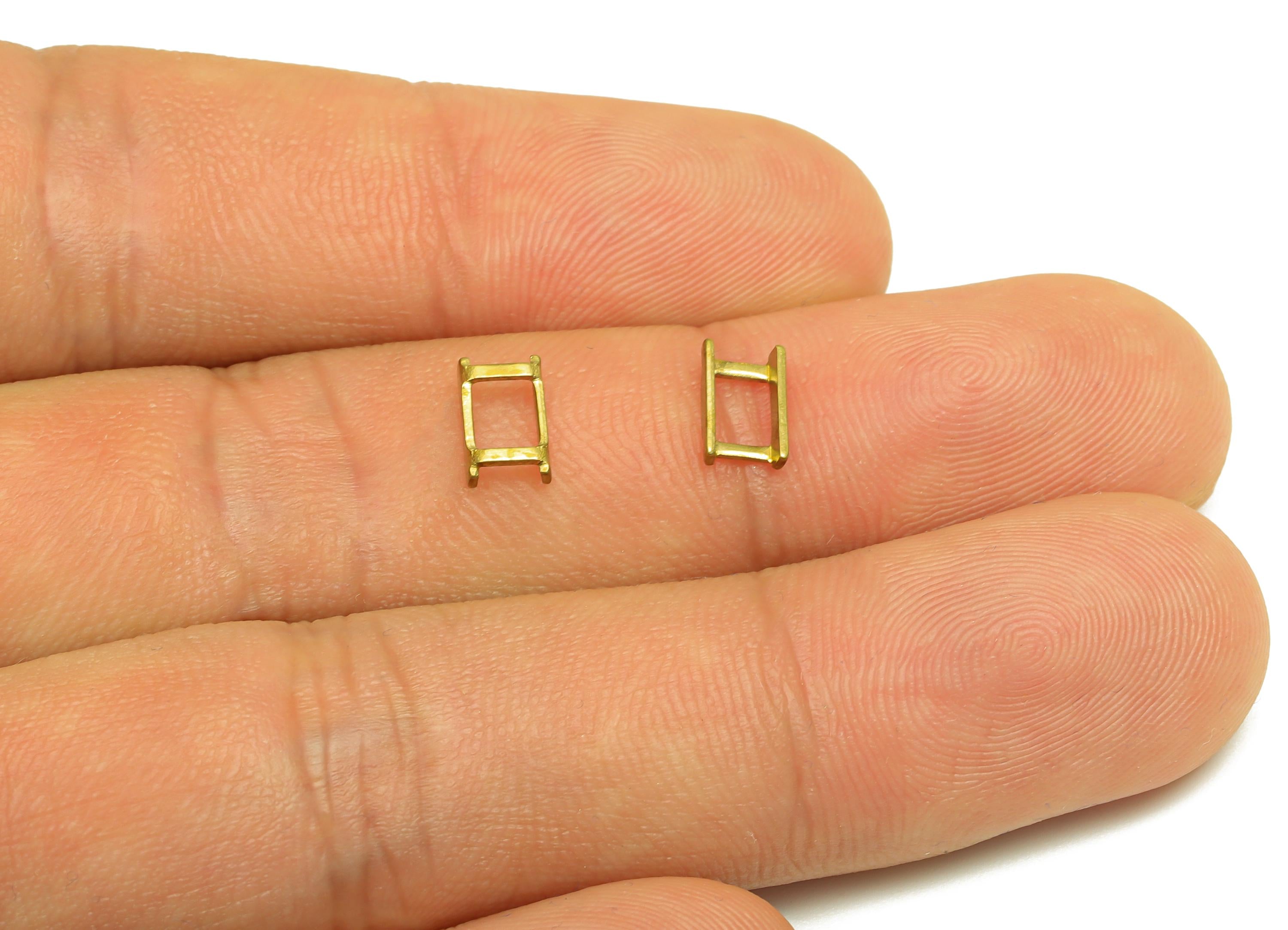 4.5mm Adjuster Slider Buckle - Raw Brass Adjuster Slider Connector Buckle - Brass Square Buckle - Open Live Connection Clasp - RGP7357A-A - DOMEDBAZAAR