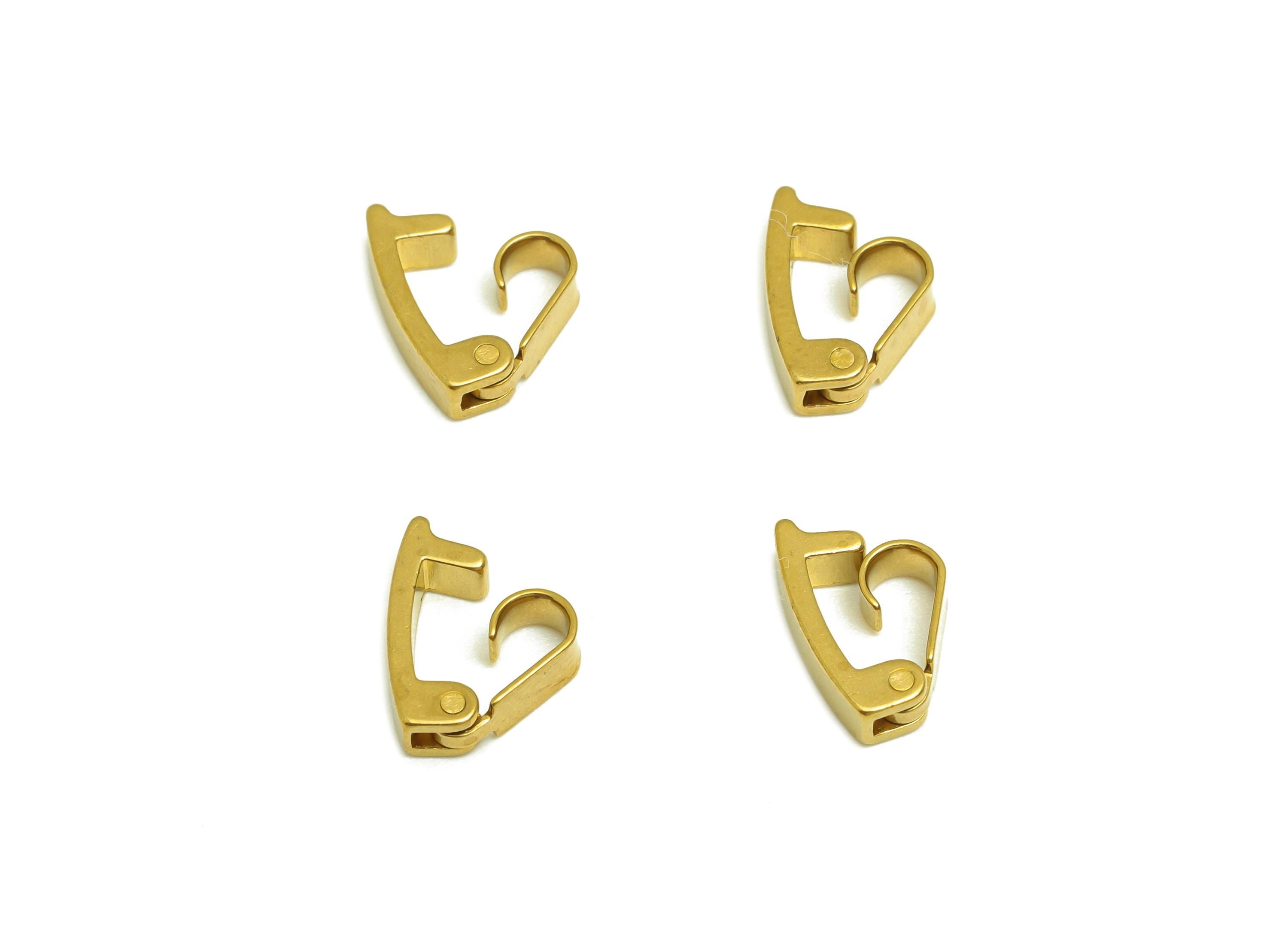 2.5mm Adjuster Slider Buckle - Raw Brass Adjuster Slider Connector Buckle - Brass Watch Buckle - Open Live Connection Clasp - RGP7357A - DOMEDBAZAAR