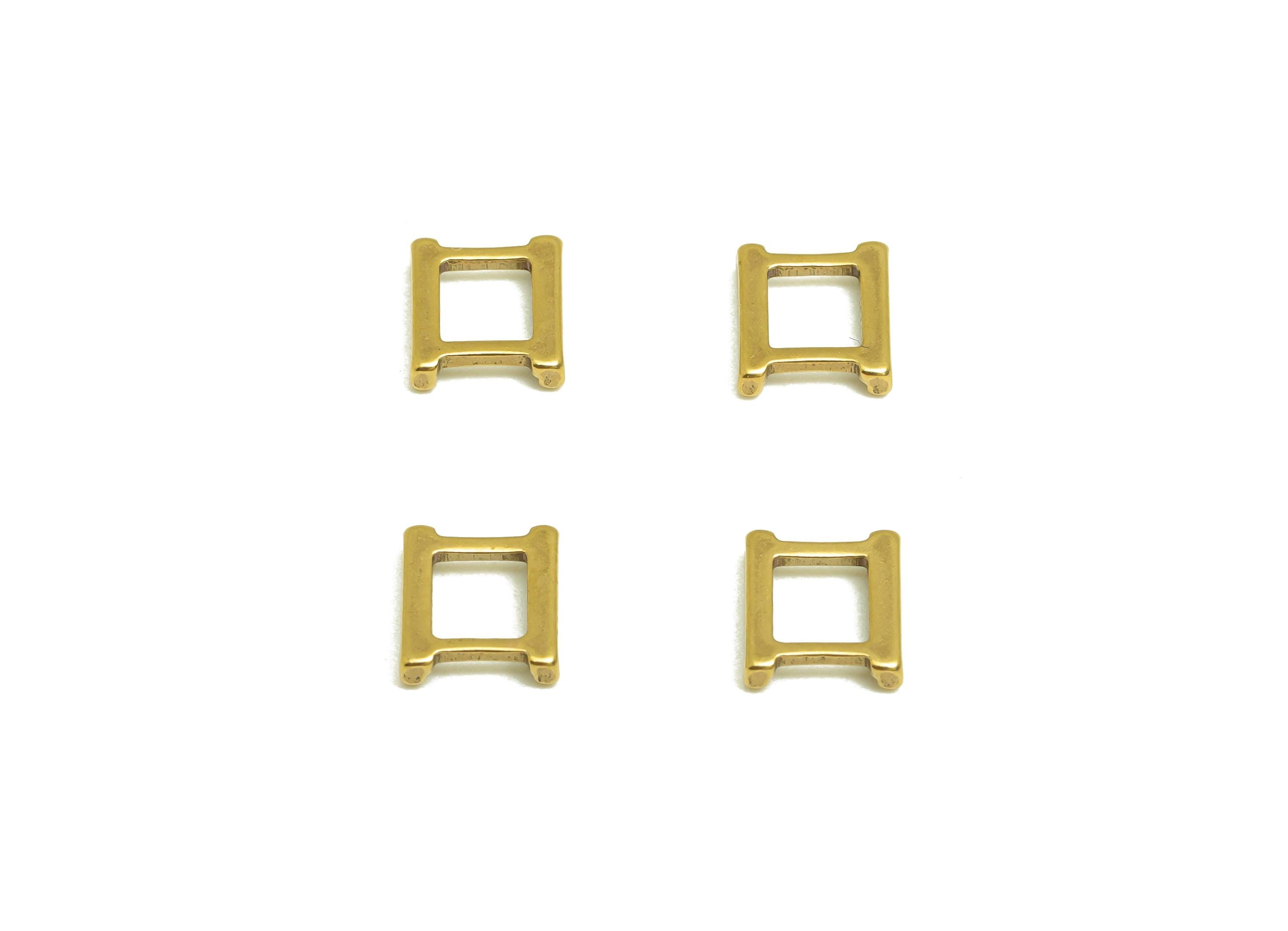 6.5mm Adjuster Slider- Raw Brass Adjuster Slider Connector Buckle - Brass Square Buckle - Open Live Connection Clasp - RGP7358A-A - DOMEDBAZAAR