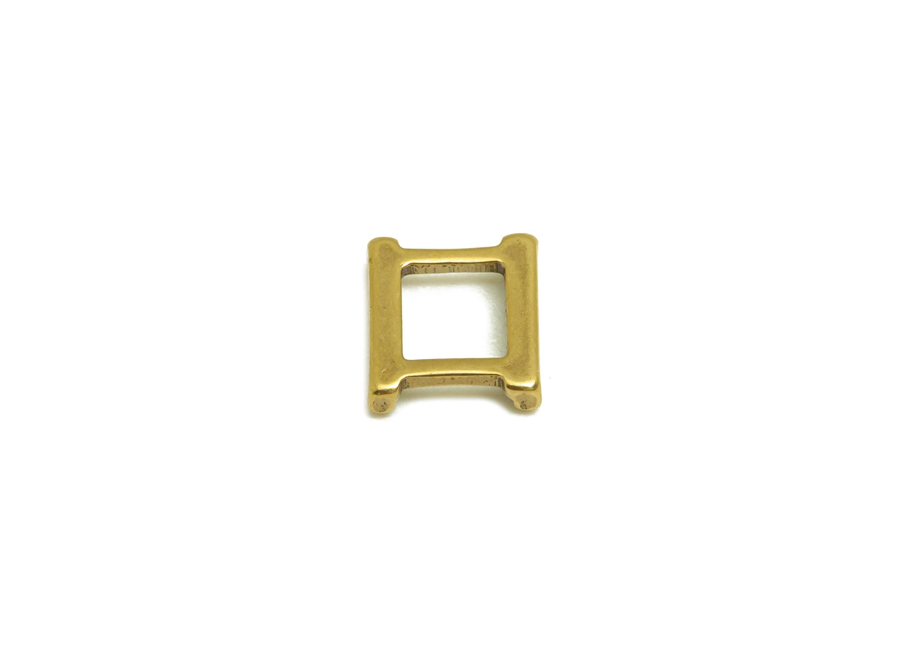 6.5mm Adjuster Slider- Raw Brass Adjuster Slider Connector Buckle - Brass Square Buckle - Open Live Connection Clasp - RGP7358A-A - DOMEDBAZAAR