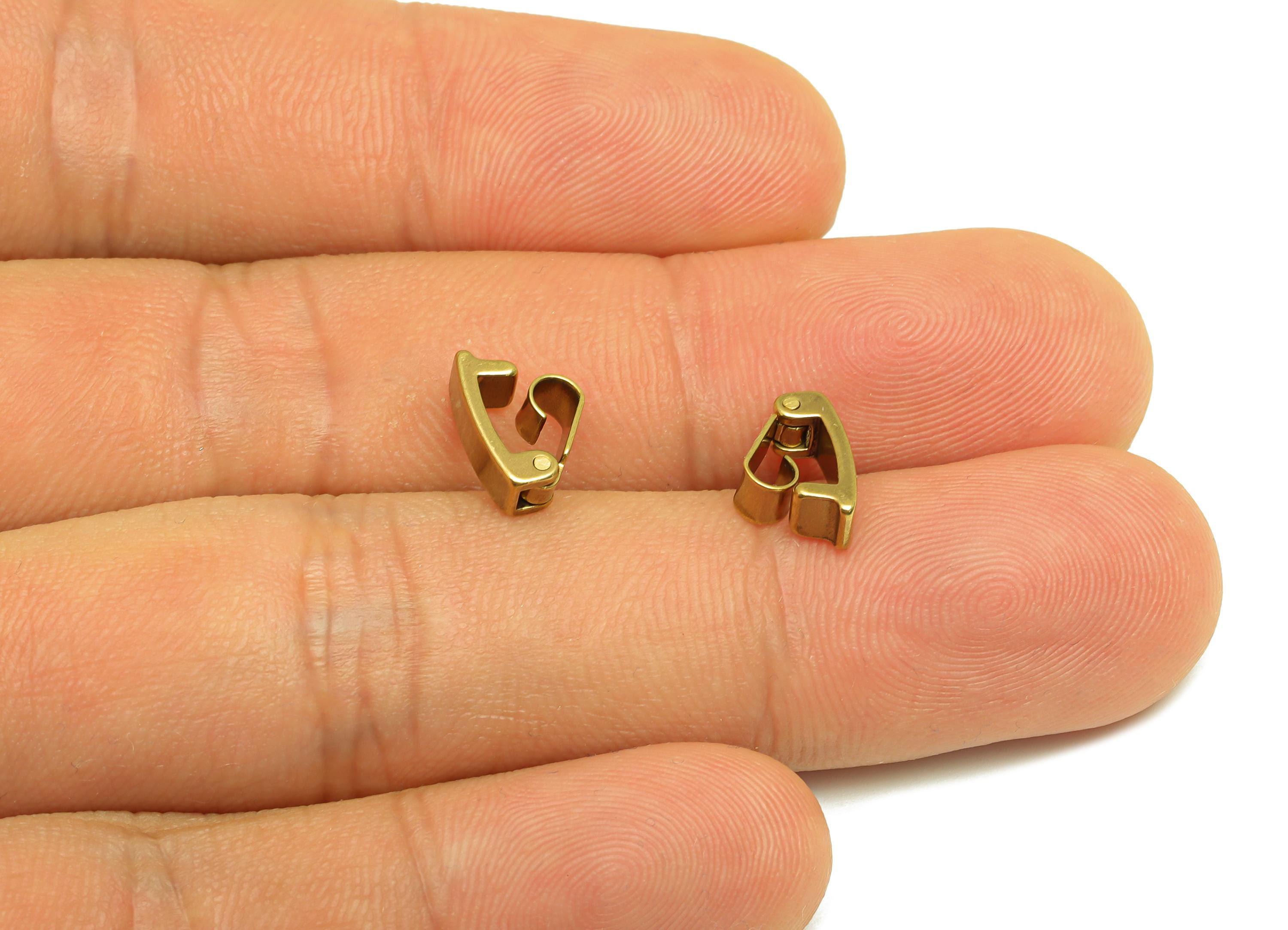 3.5mm Adjuster Slider Buckle - Raw Brass Adjuster Slider Connector Buckle - Brass Watch Buckle - Open Live Connection Clasp - RGP7358A - DOMEDBAZAAR