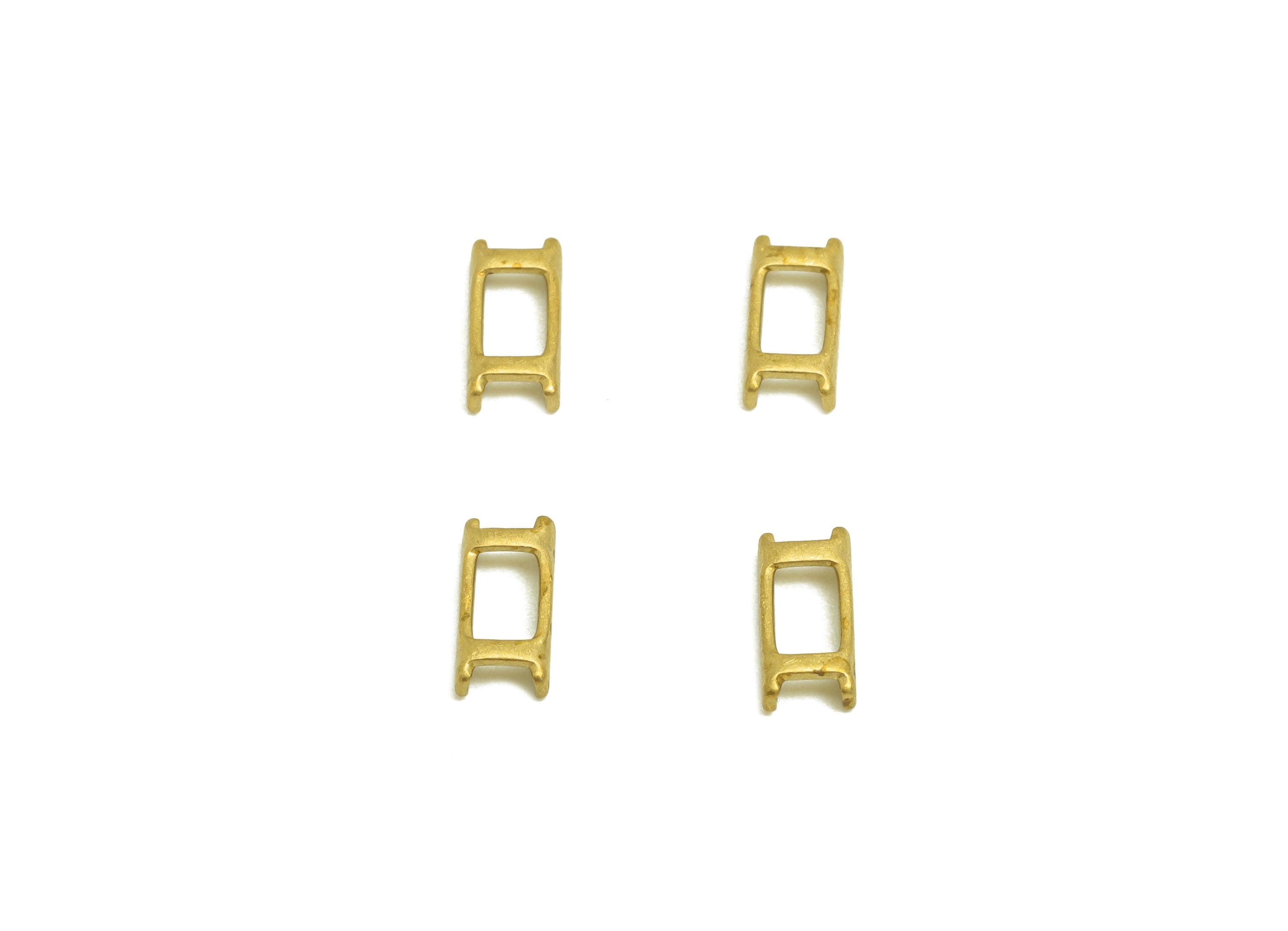 3.5mm Adjuster Slider- Raw Brass Adjuster Slider Connector Buckle - Brass Square Buckle - Open Live Connection Clasp - RGP7356A-A - DOMEDBAZAAR