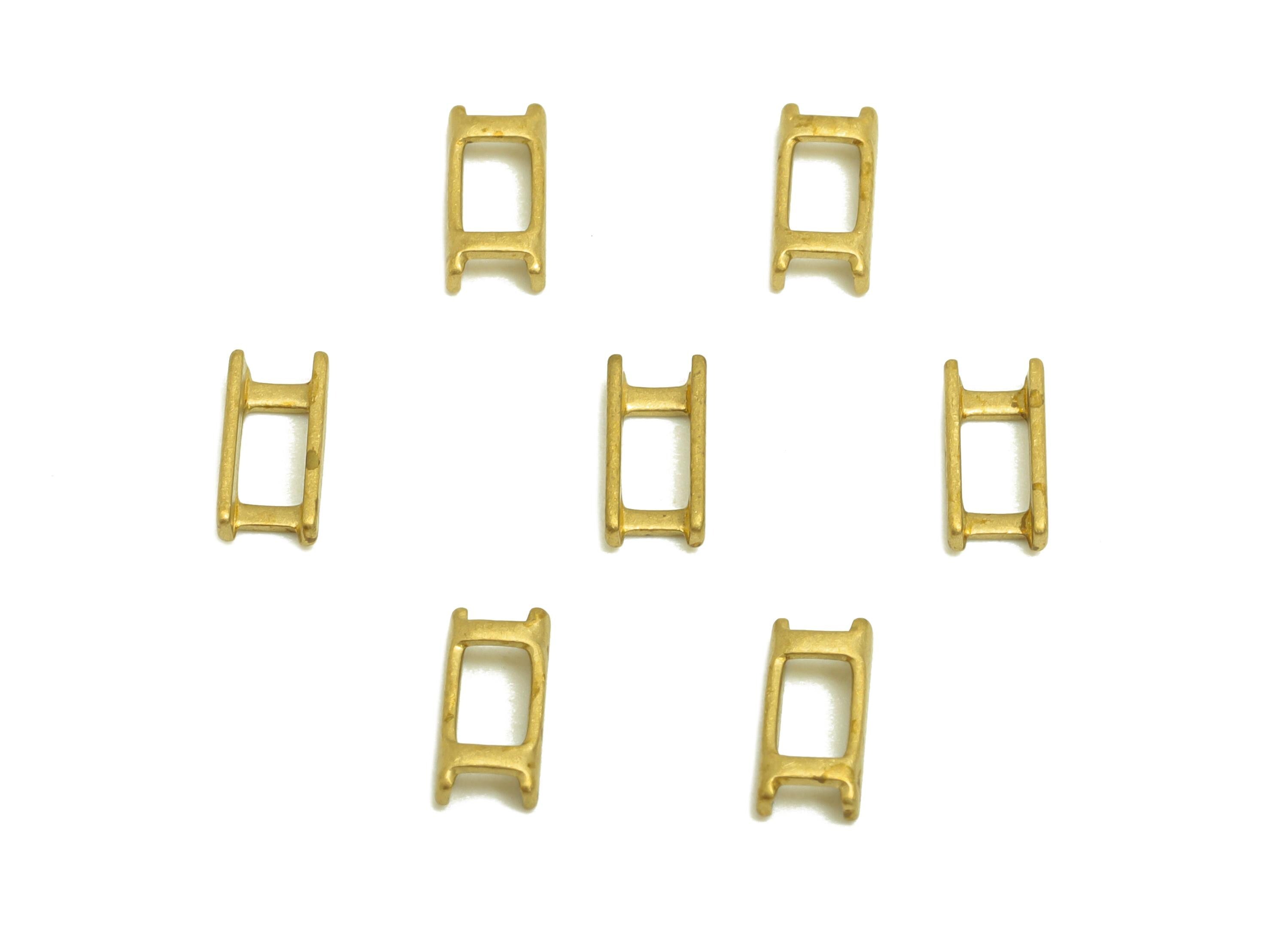 3.5mm Adjuster Slider- Raw Brass Adjuster Slider Connector Buckle - Brass Square Buckle - Open Live Connection Clasp - RGP7356A-A - DOMEDBAZAAR