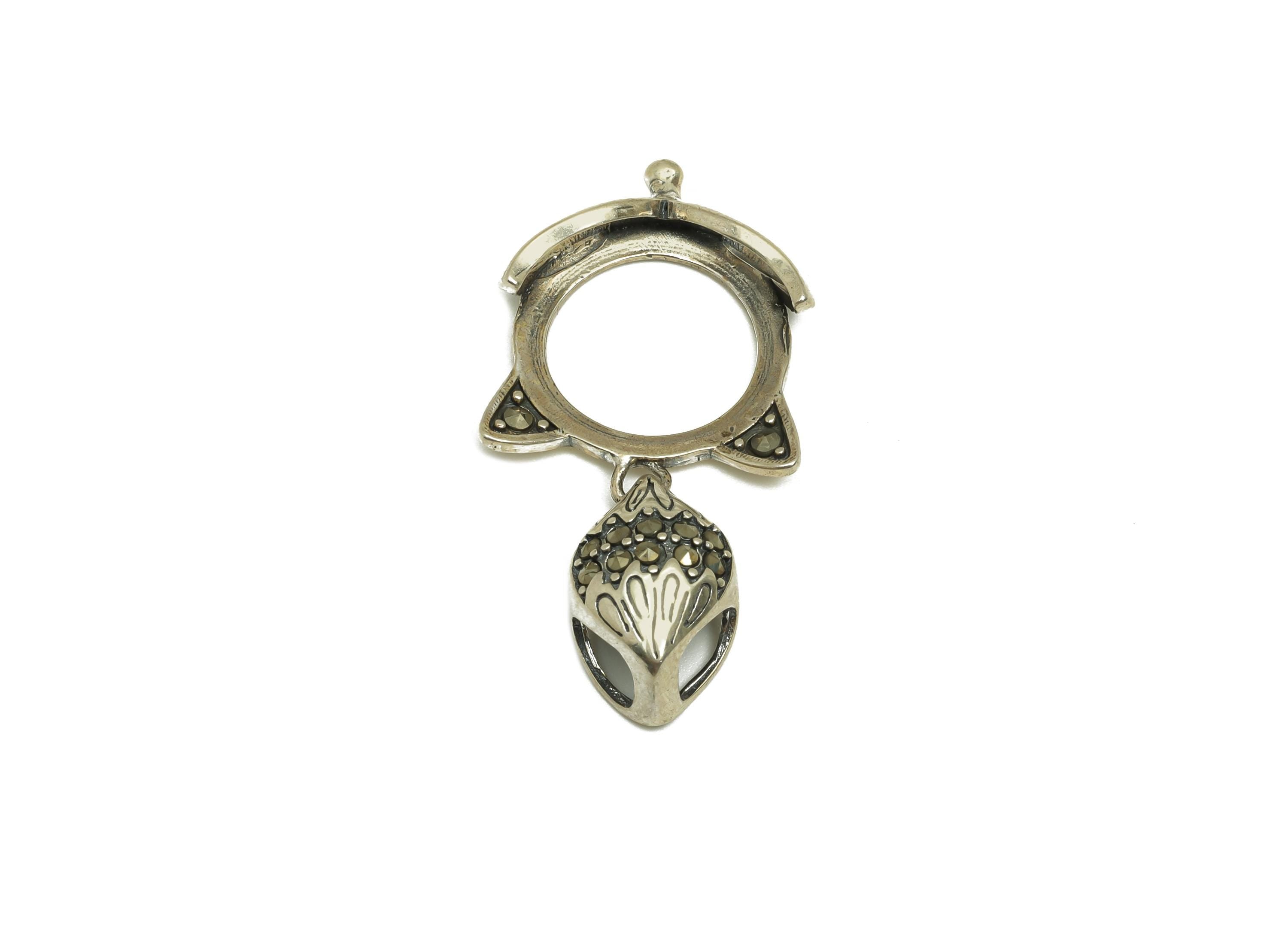 15mm Round Pendant Setting - Textured Fox Pendant Blank - Blank Pendant Sterling - Vintage Round Pendant - 925 Silver Sterling - RGP7459 - DOMEDBAZAAR