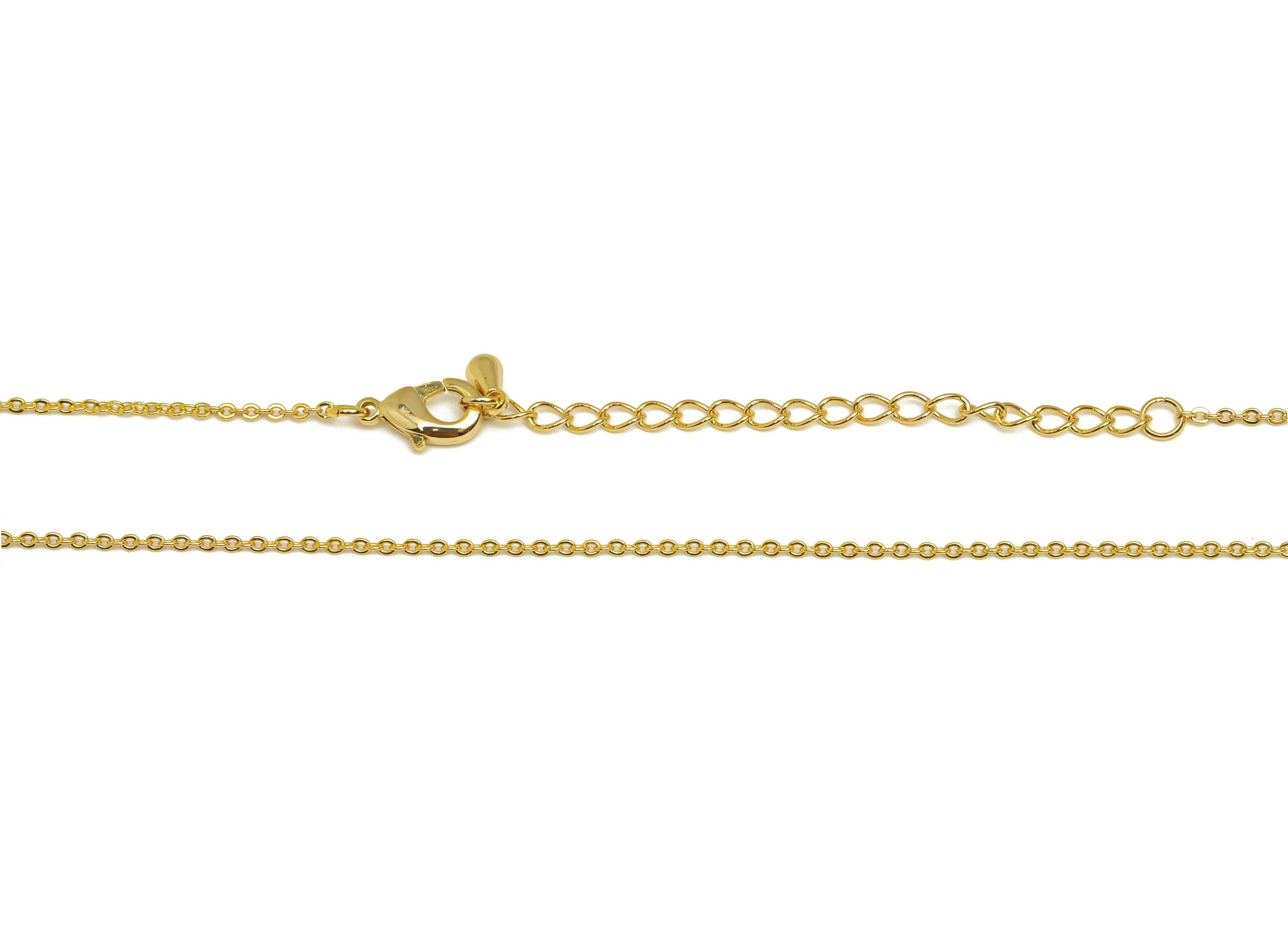 0.230 Finished Cable Chain - Gold 43+6.5cm Flat Cable Chain - Brass Cable Necklace Chain - For Necklace - 18K Real Gold Plating - RGP7473 - DOMEDBAZAAR