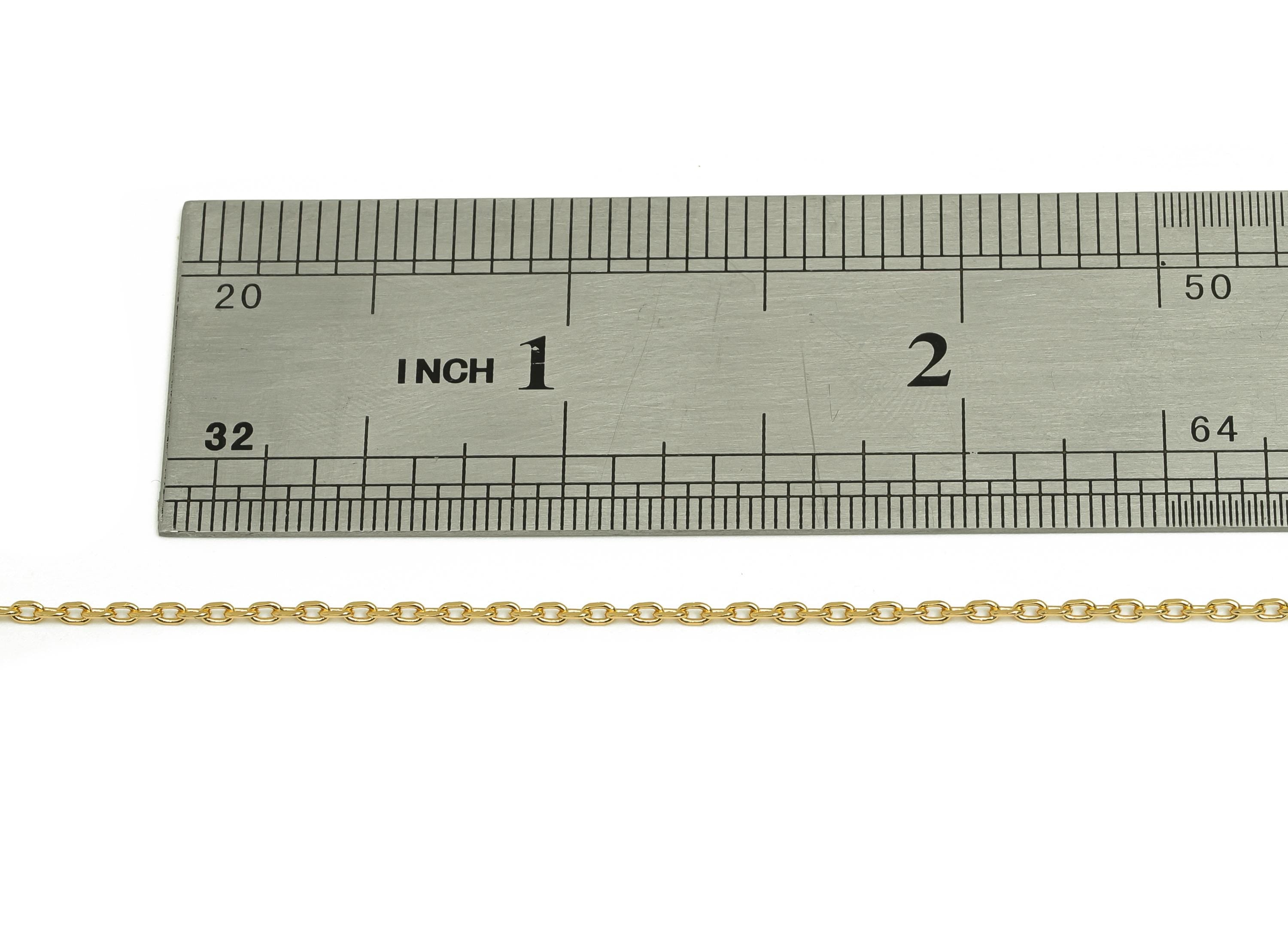 2.7mm Faceted Cable Chain - Brass 0.245 Faceted Cable Necklace Chain - Gold Rectangle Cable Bracelet Chain - 18K Real Gold Plating - RGP7490 - DOMEDBAZAAR