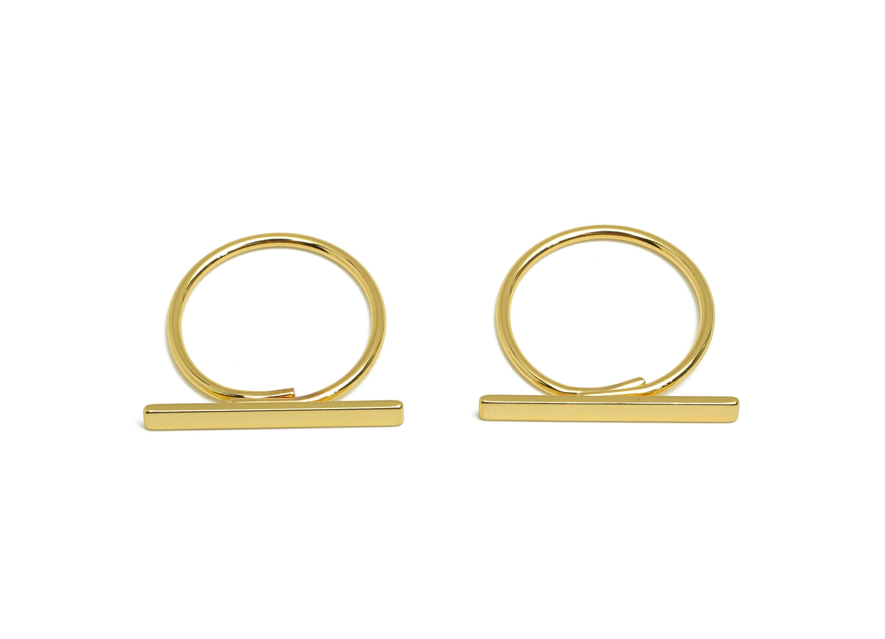 Brass Adjustable Rectangle Ring - Brass Ring Settings - Rectangle Ring Adjustable Finding - 18K Real Gold Plating - 20.5x21x1.03mm - RGP7863 - DOMEDBAZAAR