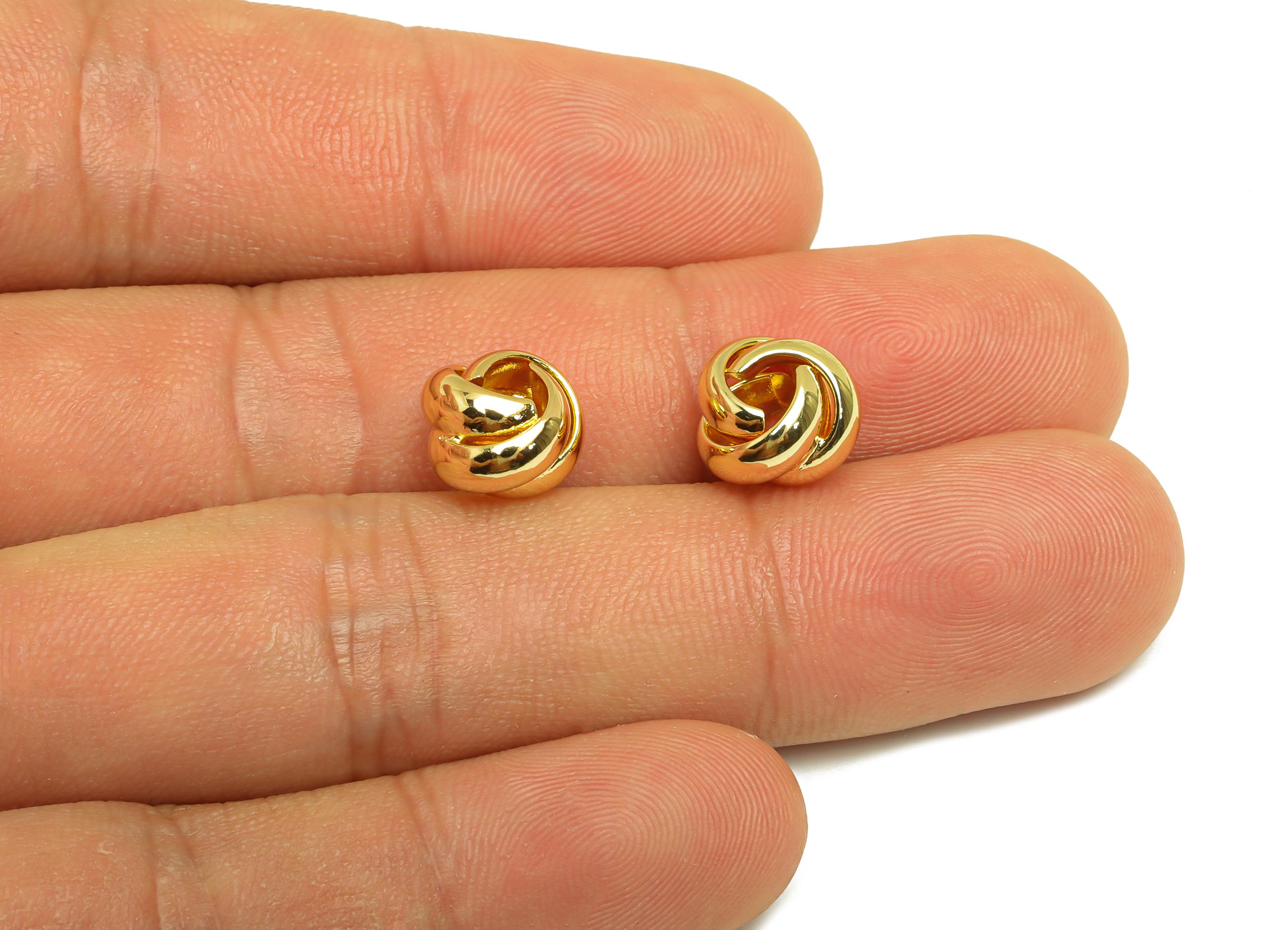 Brass Interwoven Earring Charm - Jump Ring Earring Charm - Bead Earring Charm - Bracelet Beads  - 18K Real Gold Plating - 10x10x7mm -RGP7879 - DOMEDBAZAAR