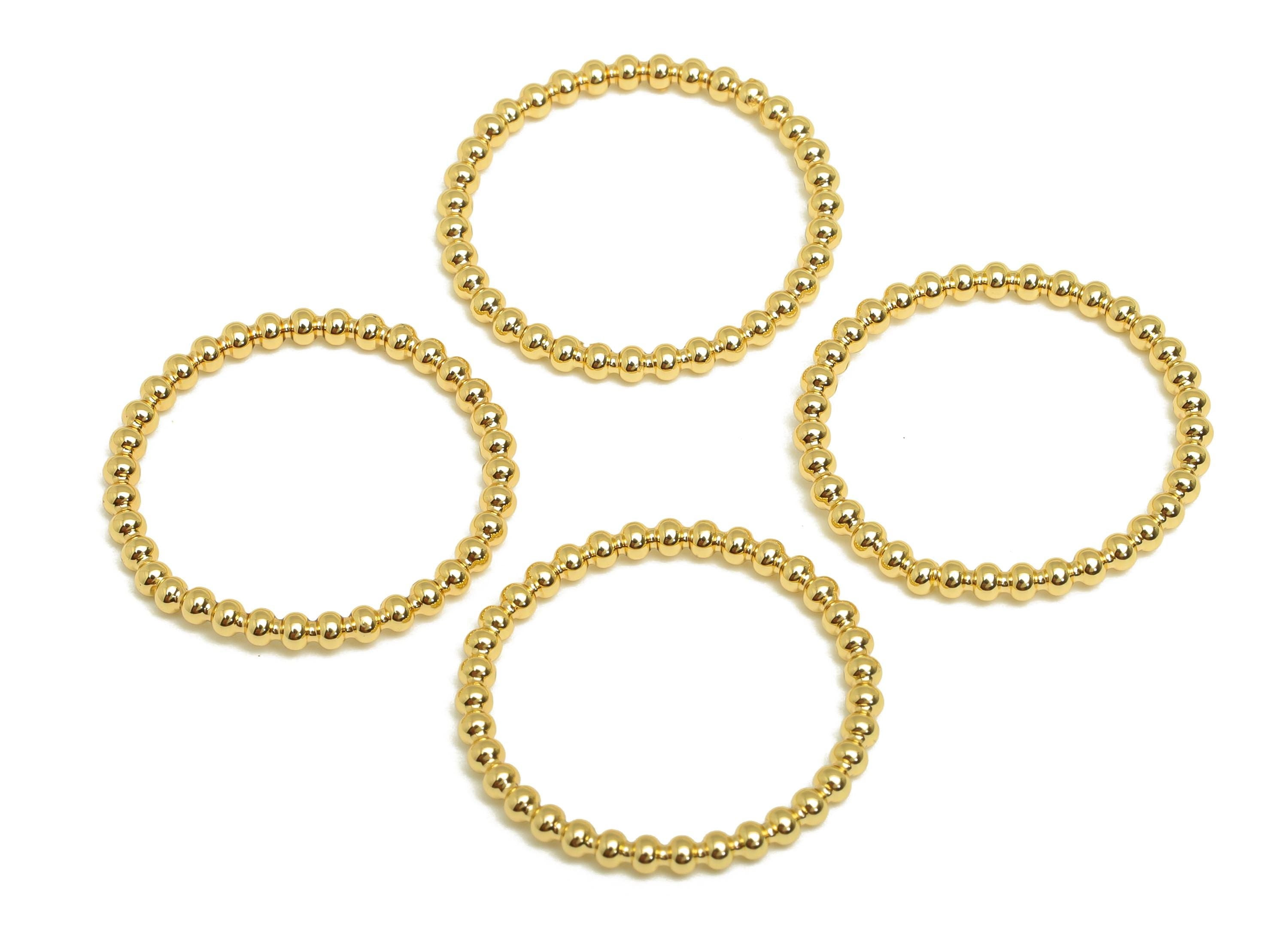 18mm Ball Wire Chian Ring - Dainty Beaded Band - Brass Solid Gold Thin Ring - Beaded Ring - 18K Real Gold Plating - 22x22x1.75mm - RGP7898 - DOMEDBAZAAR