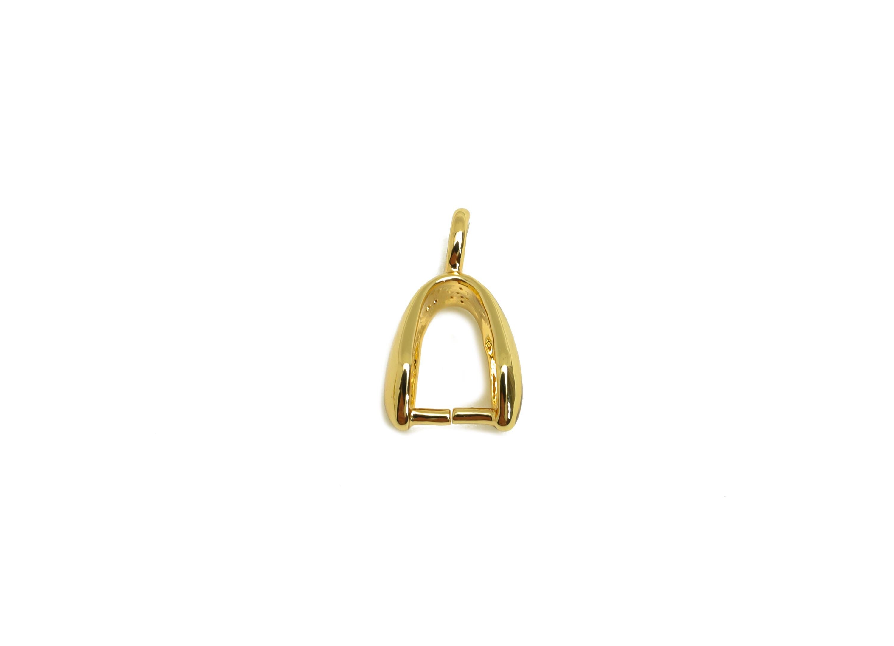 Necklace Connection Buckle - Universal Buckle - Buckle Pendant - Melon Seed Buckle - For Necklace - 18K Real Gold Plating - 13x7x1mm-RGP7379 - DOMEDBAZAAR