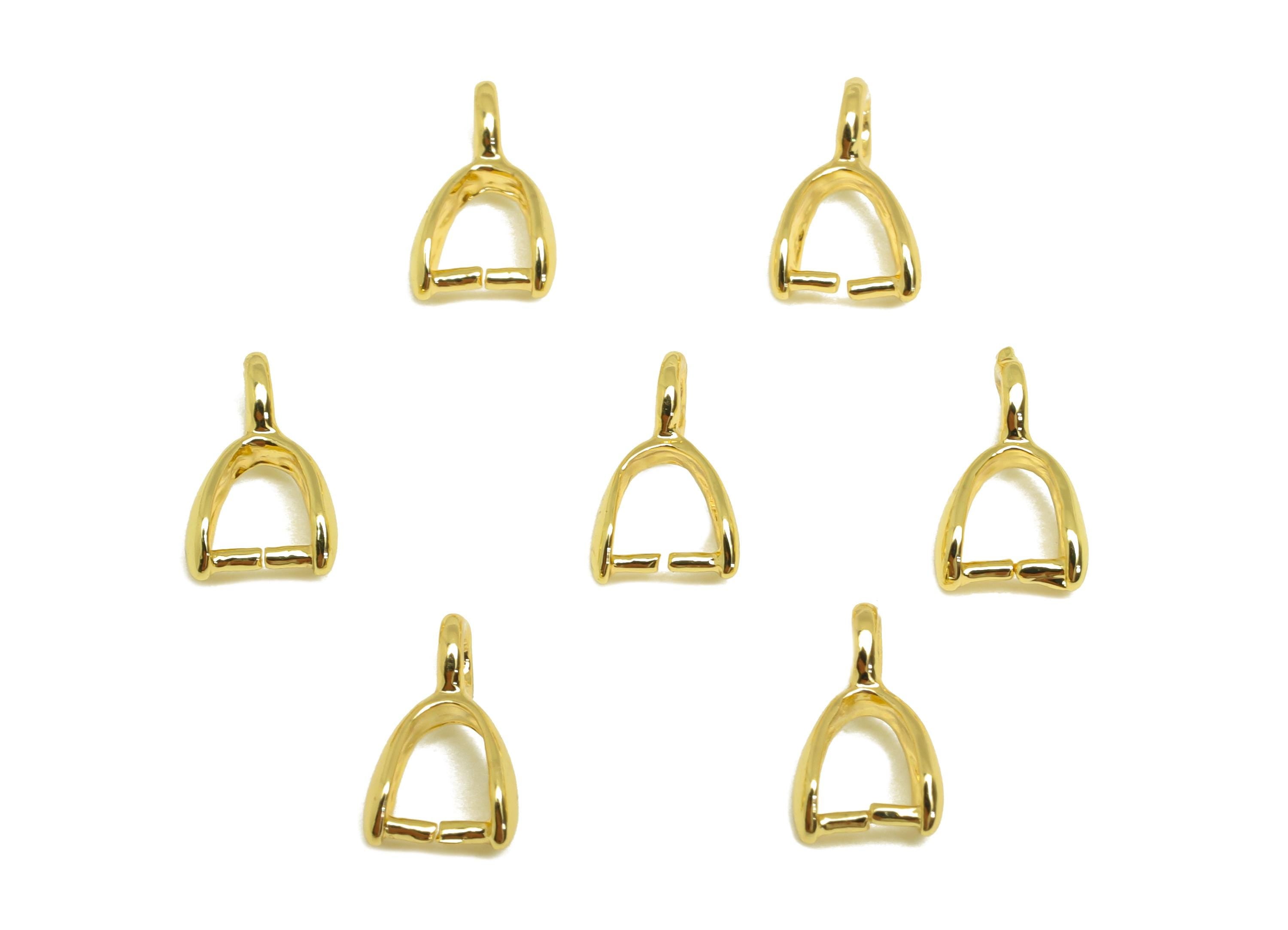 Necklace Connection Buckle - Brass Universal Buckle Pendant - Melon Seed Buckle - For Necklace - 18K Real Gold Plated - 9x5x2.4mm - RGP7373 - DOMEDBAZAAR