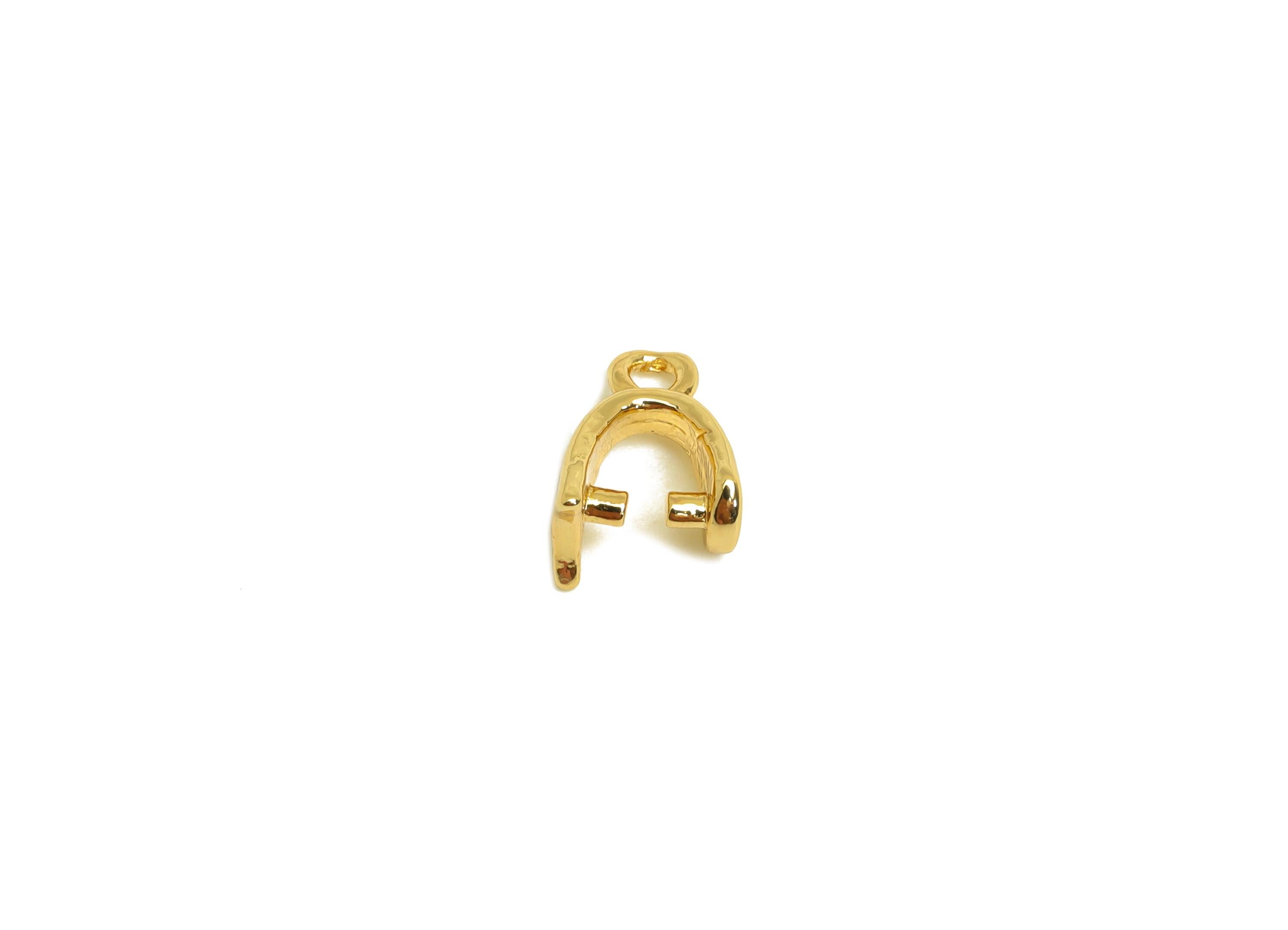 8*5.5 Necklace Connection Buckle - Brass Universal Buckle - Melon Seed Buckle - For Necklace - 18K Real Gold Plating - 8.3x6x1mm - RGP7378 - DOMEDBAZAAR