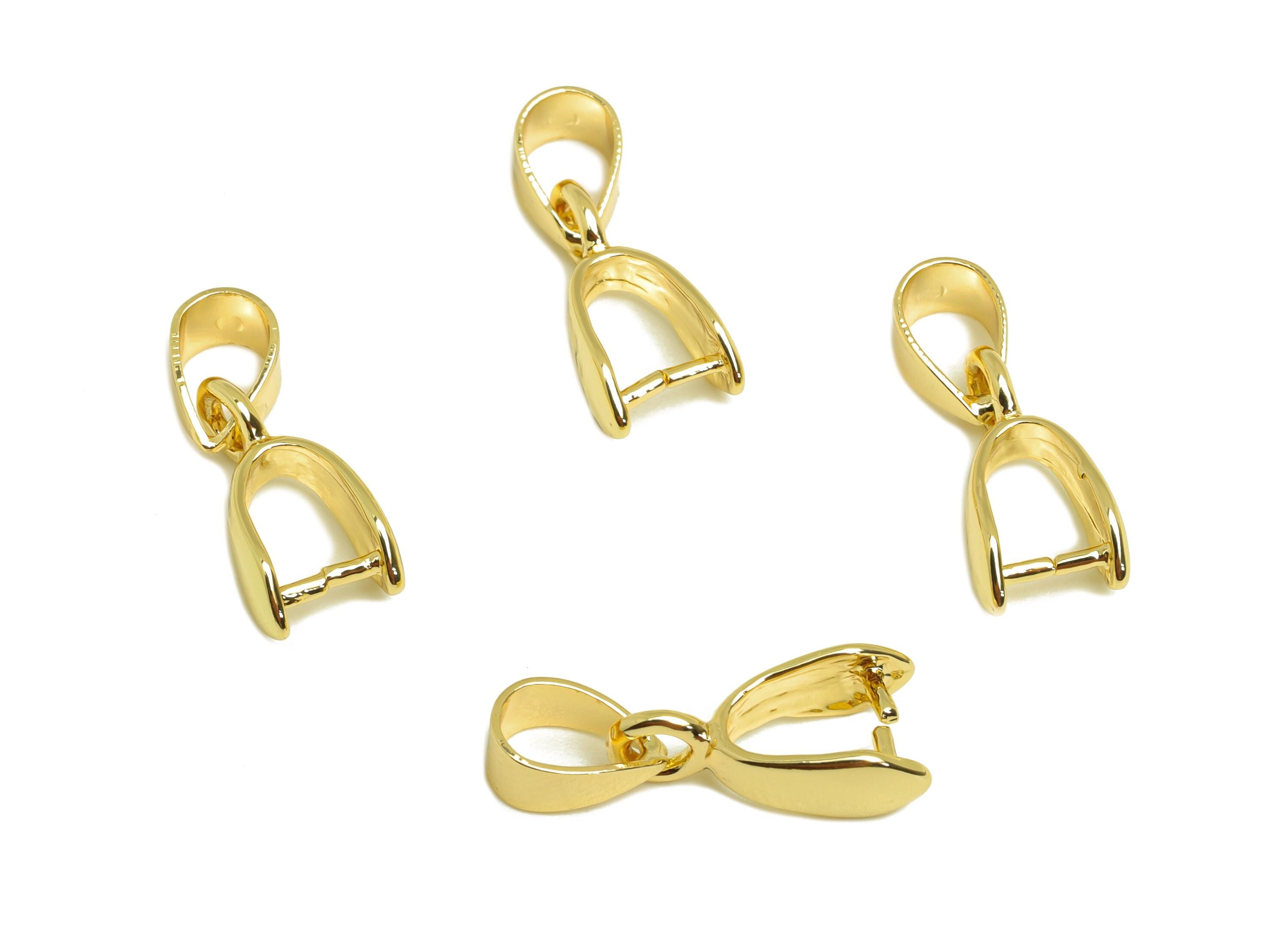 9*4 Necklace Connection Buckle - Brass Universal Buckle Pendant - Melon Seed Buckle - For Necklace - 18K Real Gold Plated -18x8x1mm- RGP7377 - DOMEDBAZAAR