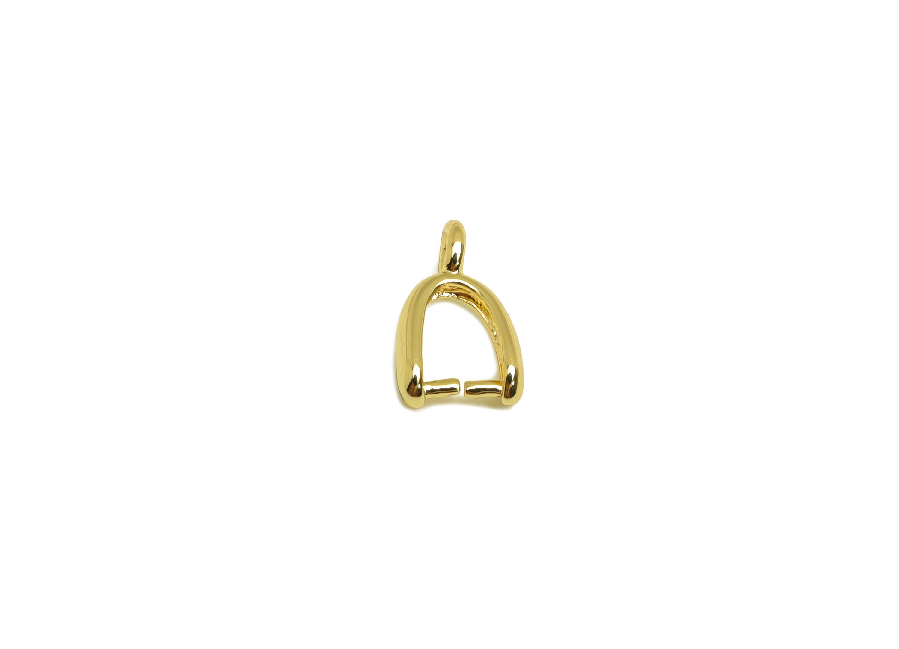 7*2.5 Necklace Connection Buckle - Brass Universal Buckle Pendant - Melon Seed Buckle - For Necklace - 18K Real Gold Plated -9x5x2mm-RGP7374 - DOMEDBAZAAR