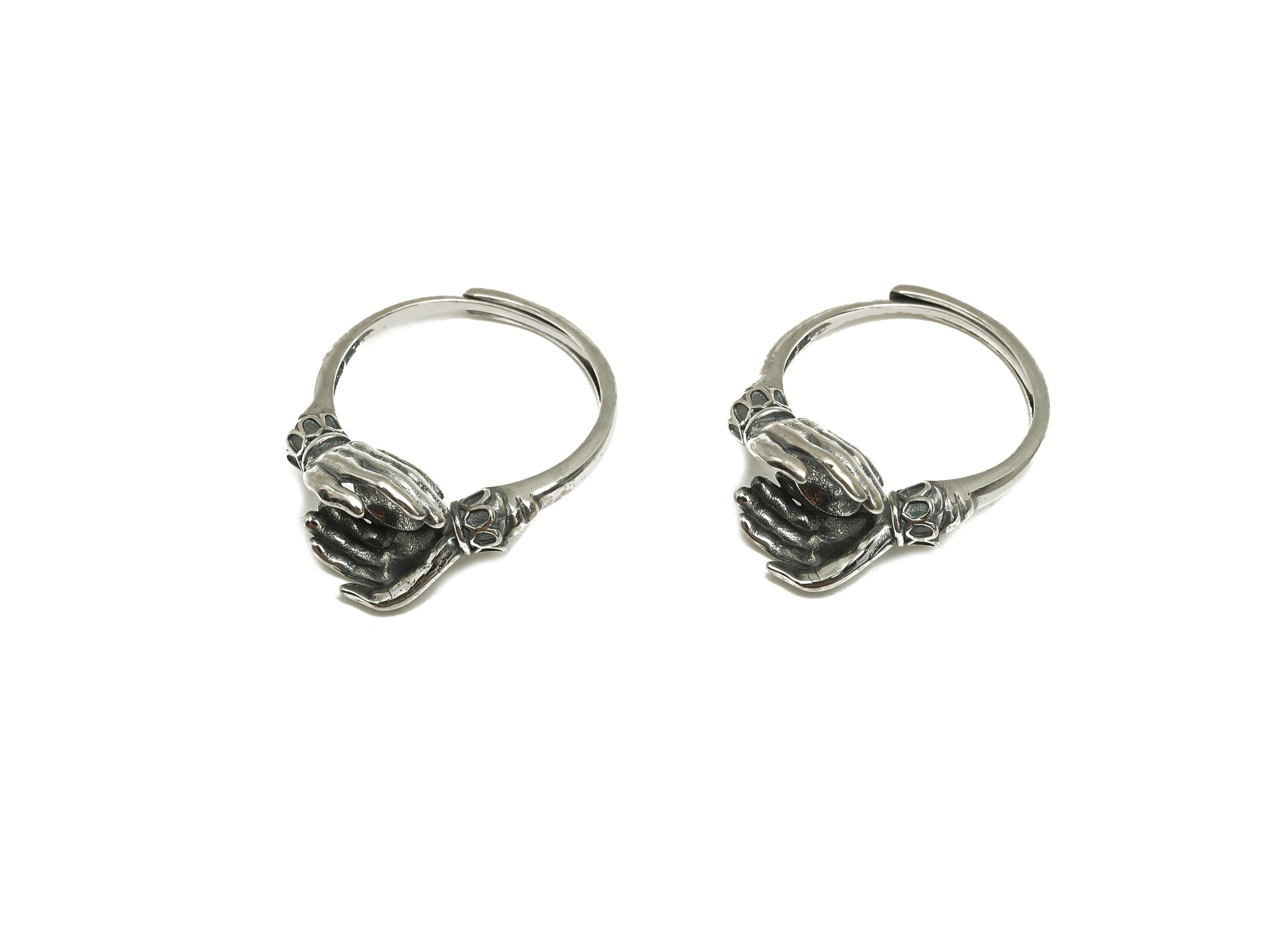 8mm Adjustable Pearl Setting Ring - Hand Adjustable Ring - Hoop Ring For Pearl - 925 Silver Sterling Silver - RGP7407 - DOMEDBAZAAR