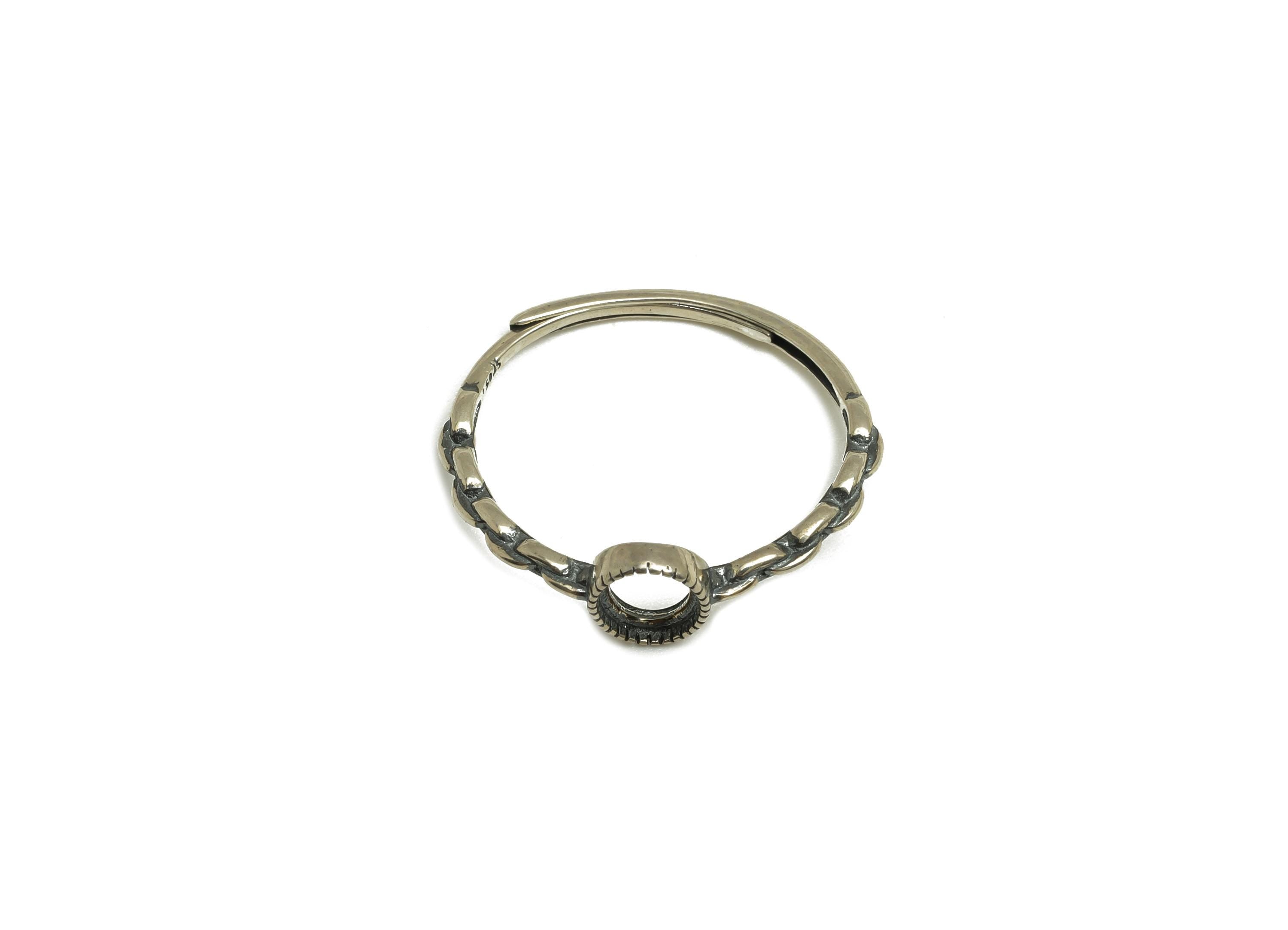 4x6mm Adjustable Oval Ring Setting - Vintage Adjustable Rings - Hoop Chain Adjustable Ring - For Jewelry - 925 Silver Sterling - RGP7417 - DOMEDBAZAAR